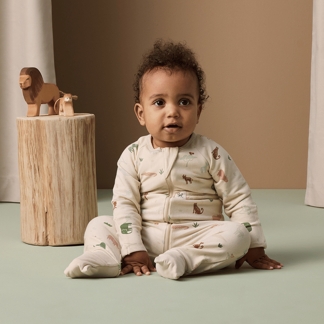 Organik Pamuklu Pijama Tulum (1.0 TOG) 1 Yaş - Savannah