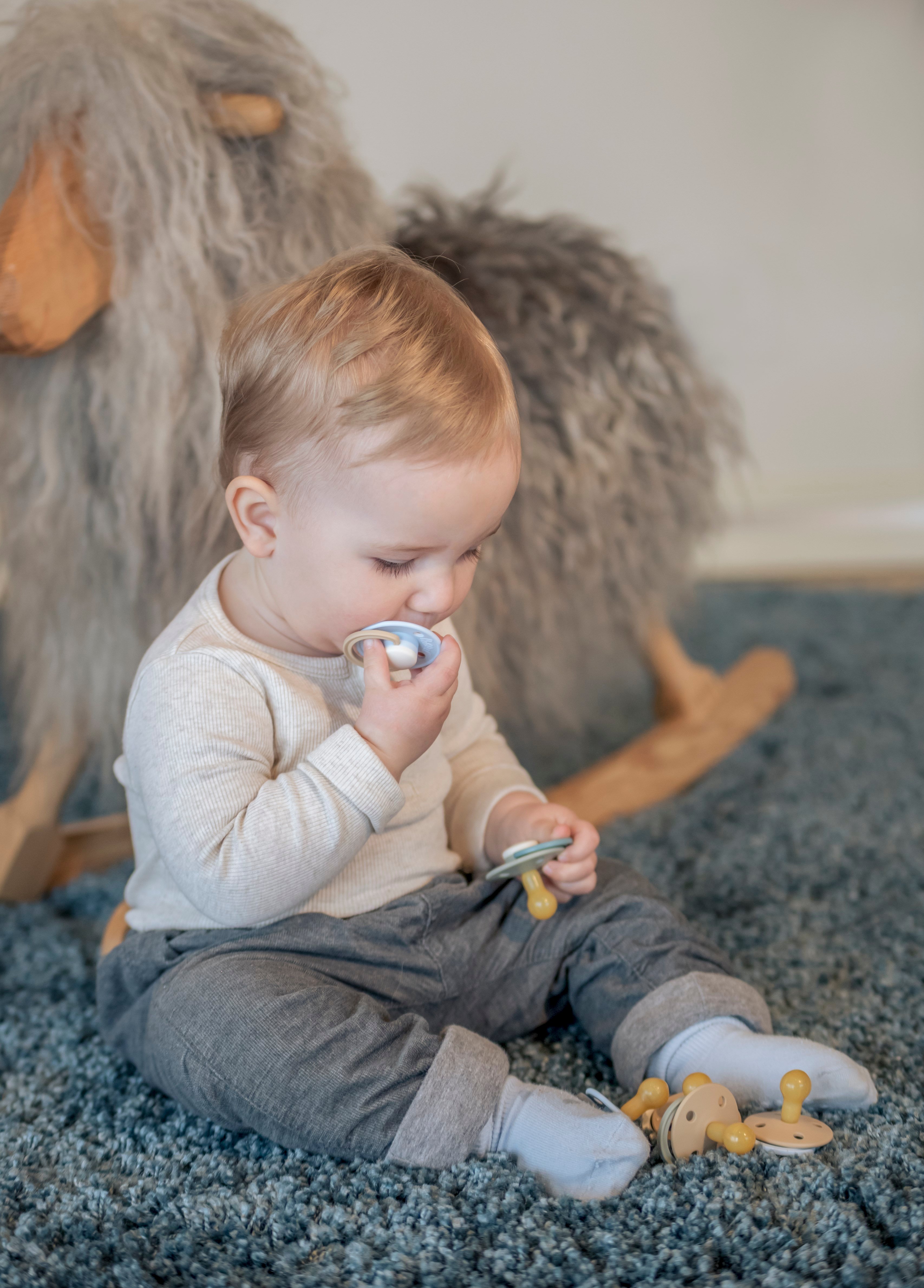 Rebael bebek emziği elephant pony tasarımlı doğal kauçuk emzik seti