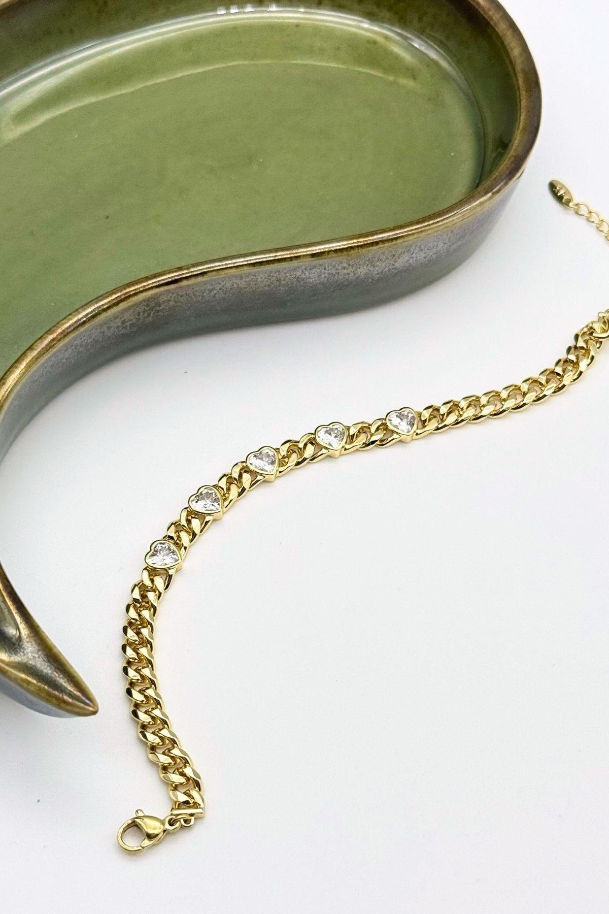 14K Heartline Bileklik