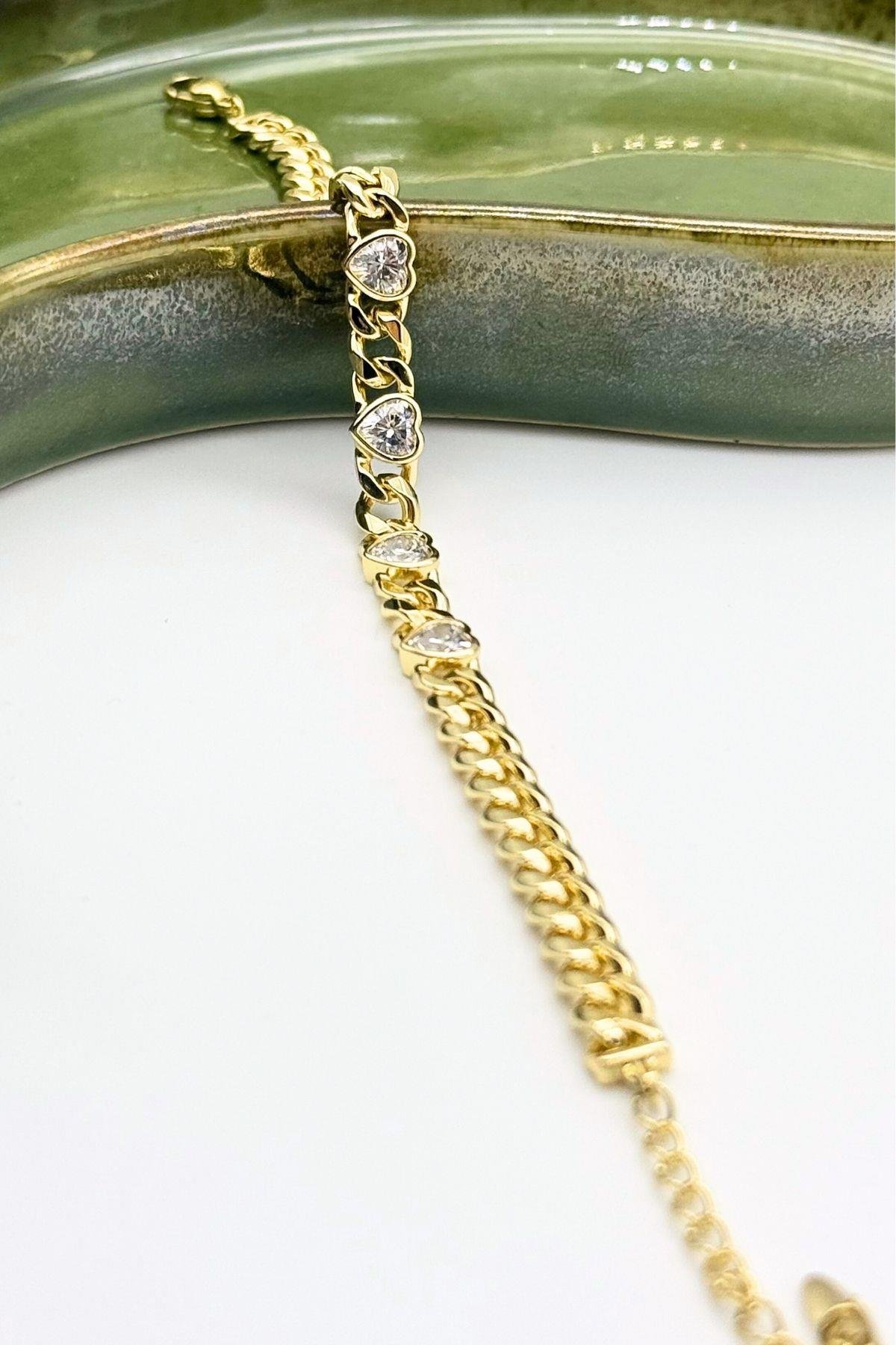 14K Heartline Bileklik