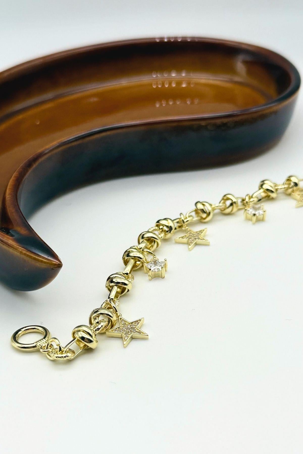 Golden Star Charm Bileklik