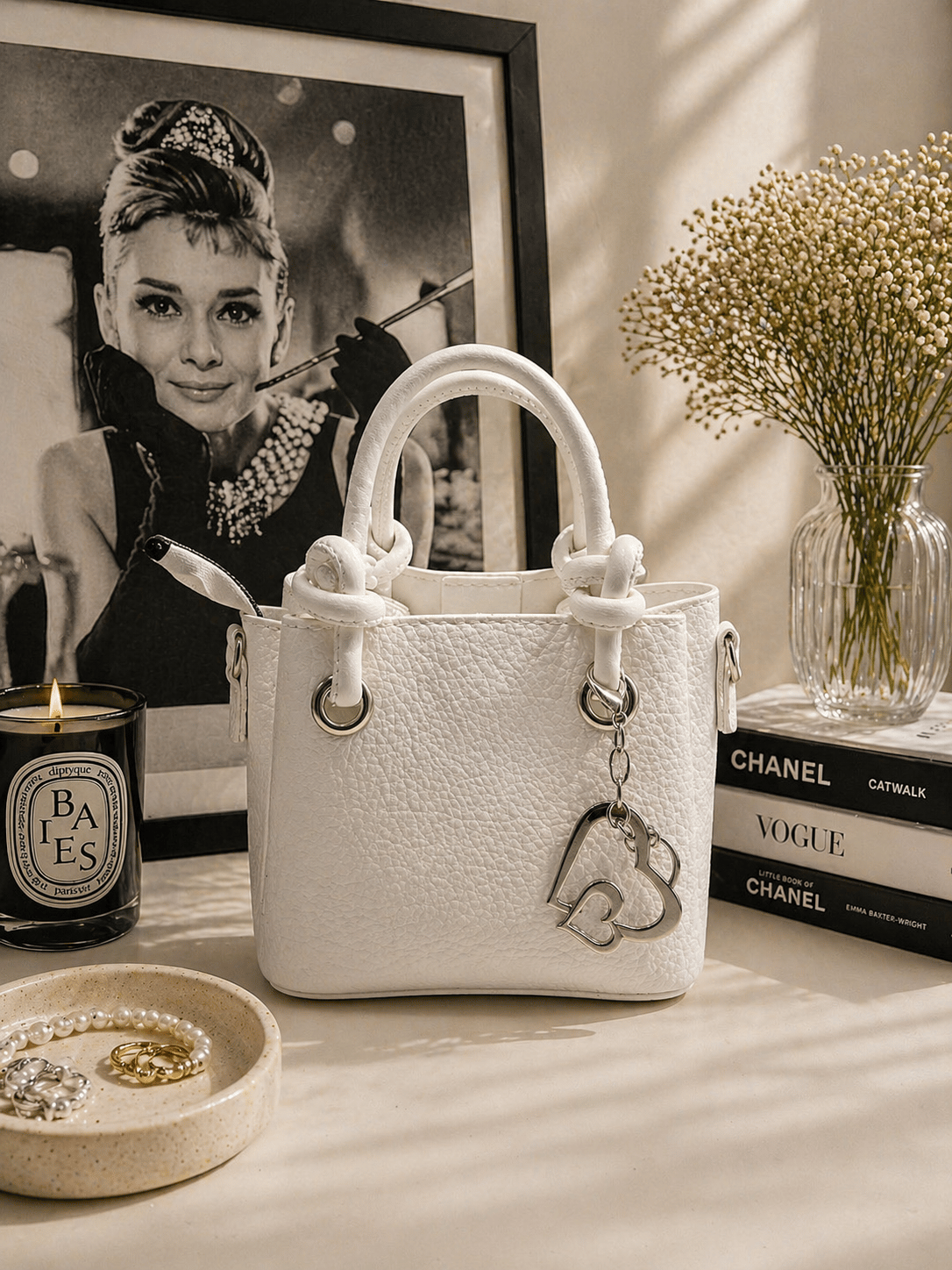 Kalp Charm Detaylı Mini Çanta