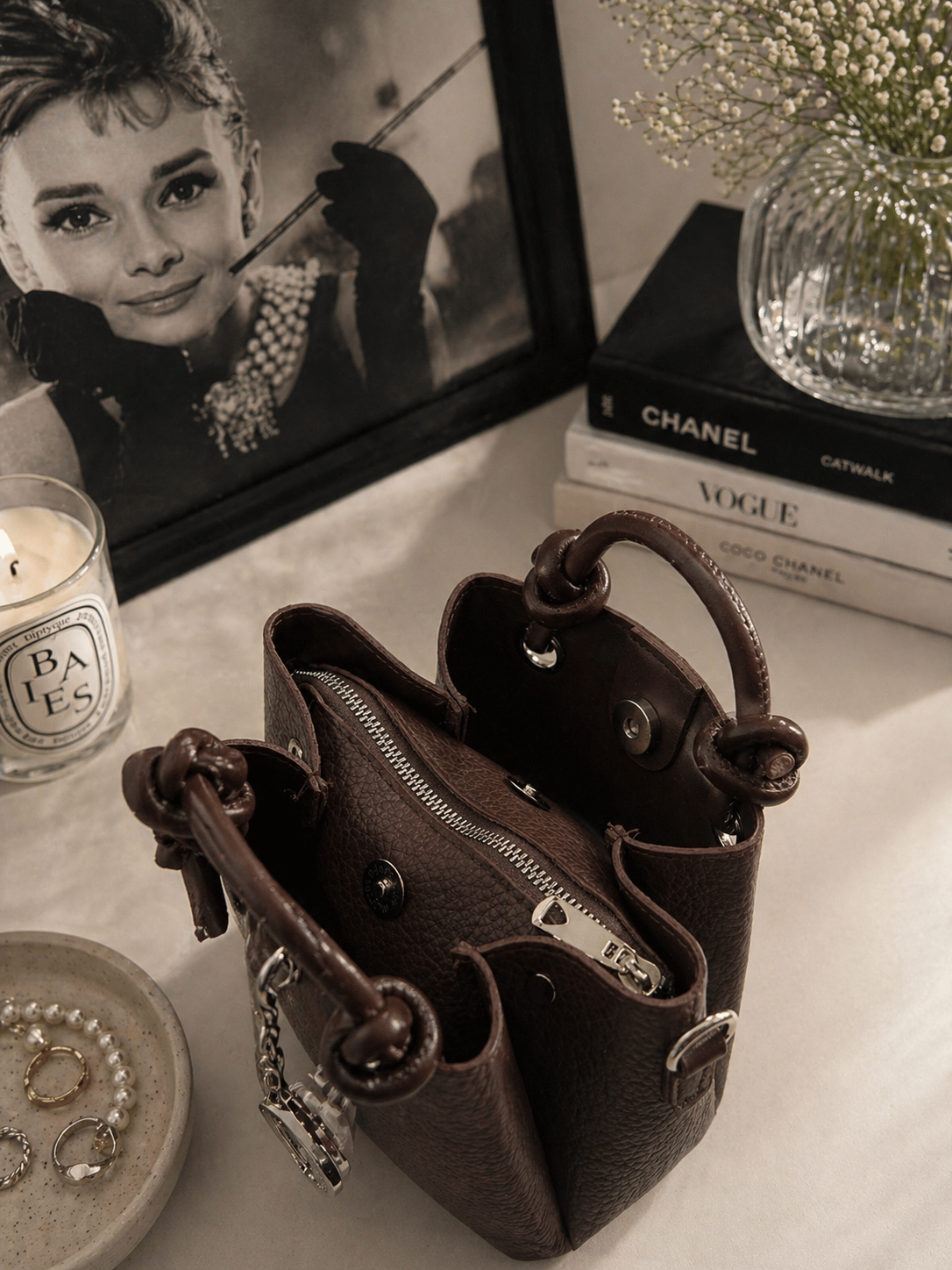 Kalp Charm Detaylı Mini Çanta