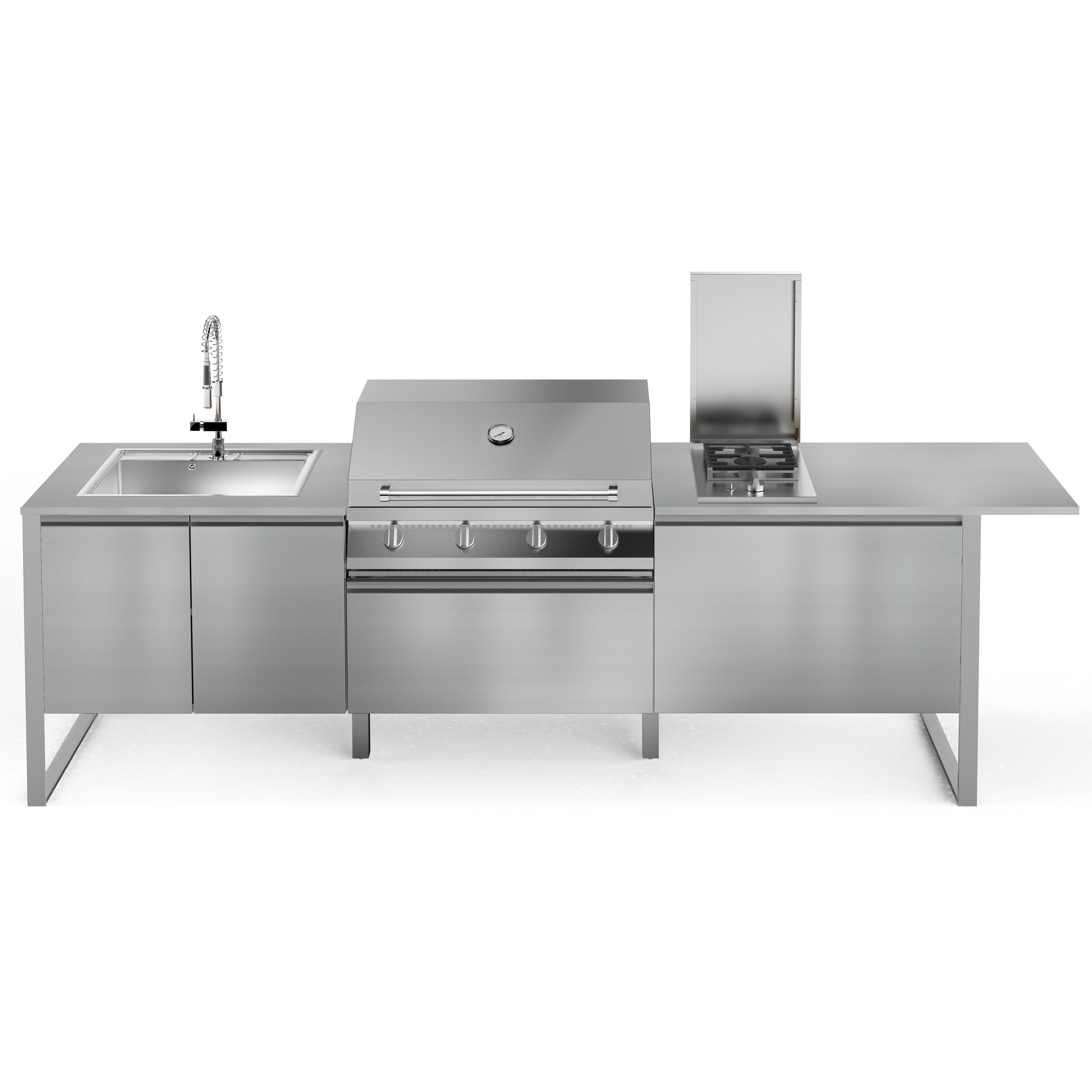 Steel Brenta T28 Paslanmaz Çelik Outdoor Barbekü Mutfak Ünitesi