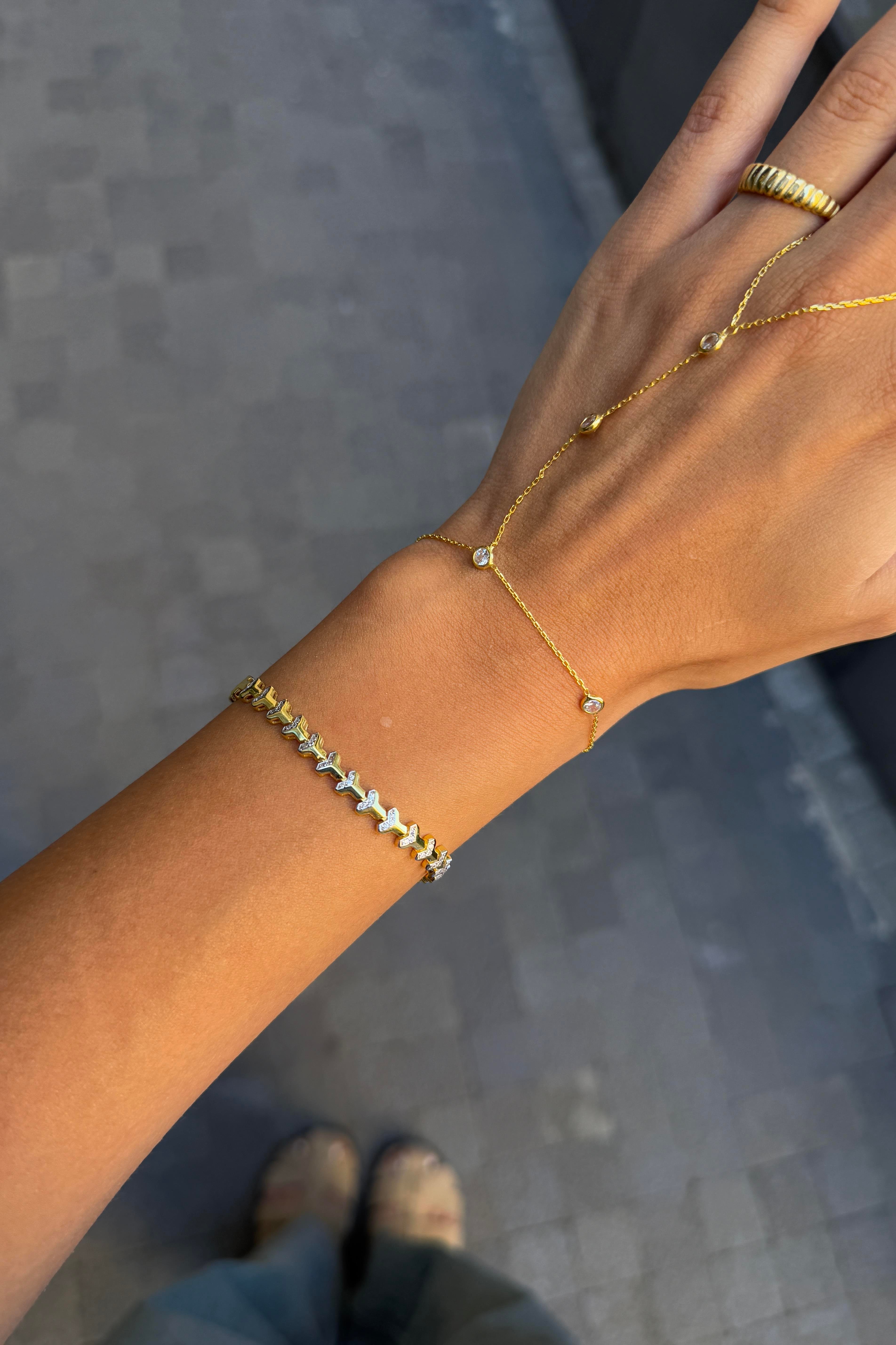 925 AYAR/ SIRALI TAŞLI BİLEKLİK