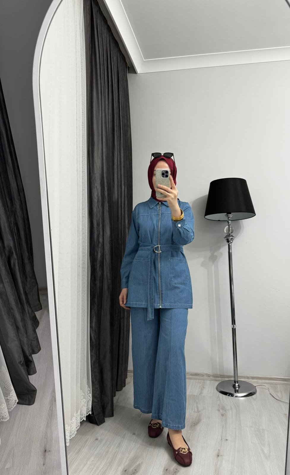 Cepli Kemerli Denim Set