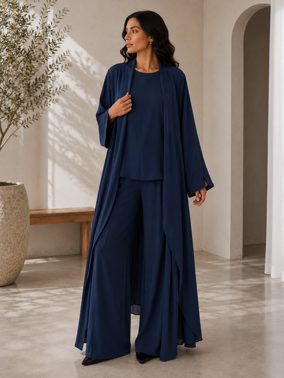 Kuşaklı Kimono Üçlü Takım