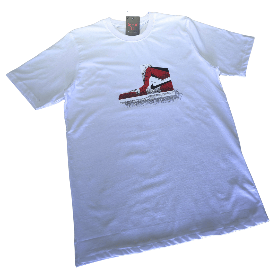 Kıbrıs Tişörtler Jordan Sneaker Baskı Beyaz Cotton Tişört