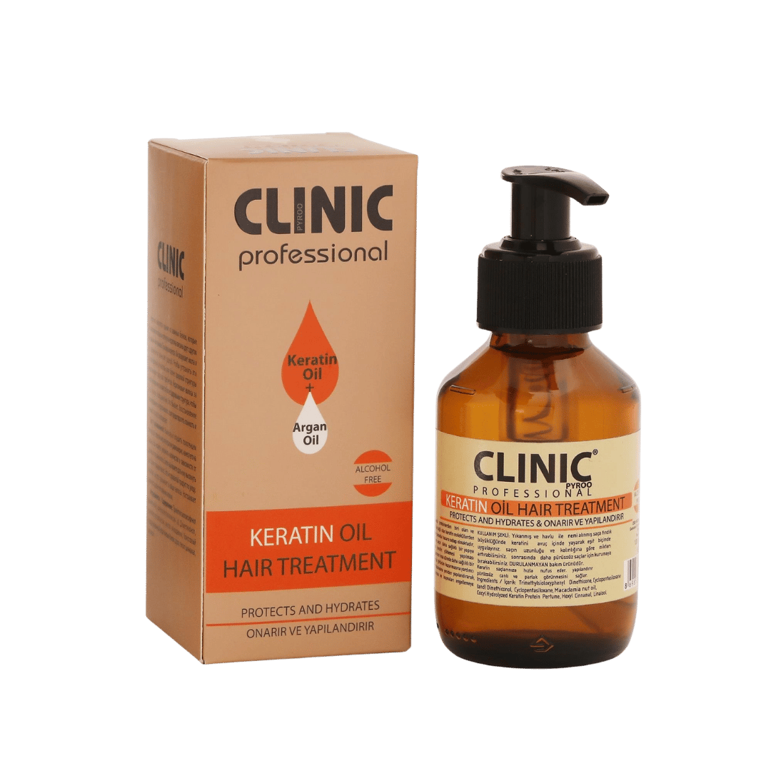 Clinic Keratin Bakım Yağı 100ml doğal ve organik içerikli saç güçlendirici onarıcı yağ