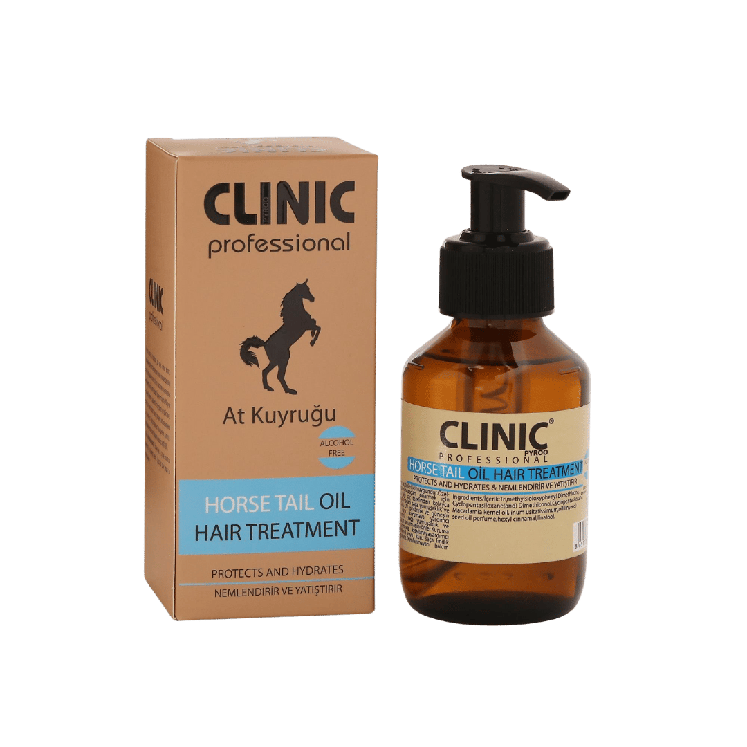 Clinic Bakım Yağı 100ml At Kuyruğu ve Macadamia özlü saç dökülmesini önleyici bakım yağı
