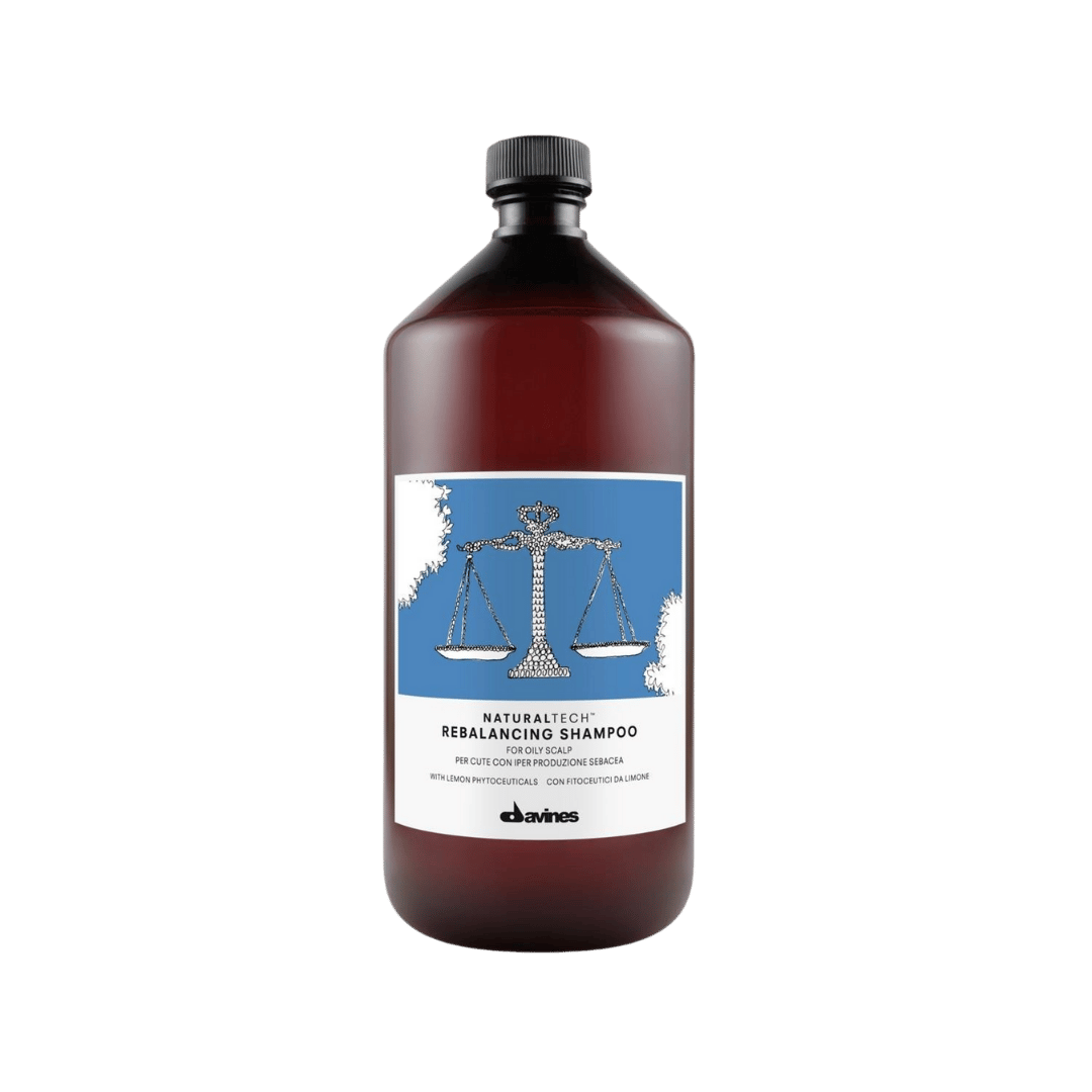 Davines Natural Tech Rebalancing Şampuan 1000ml – Yağlı Saçlar İçin Sebum Dengeleyici ve Arındırıcı Şampuan
