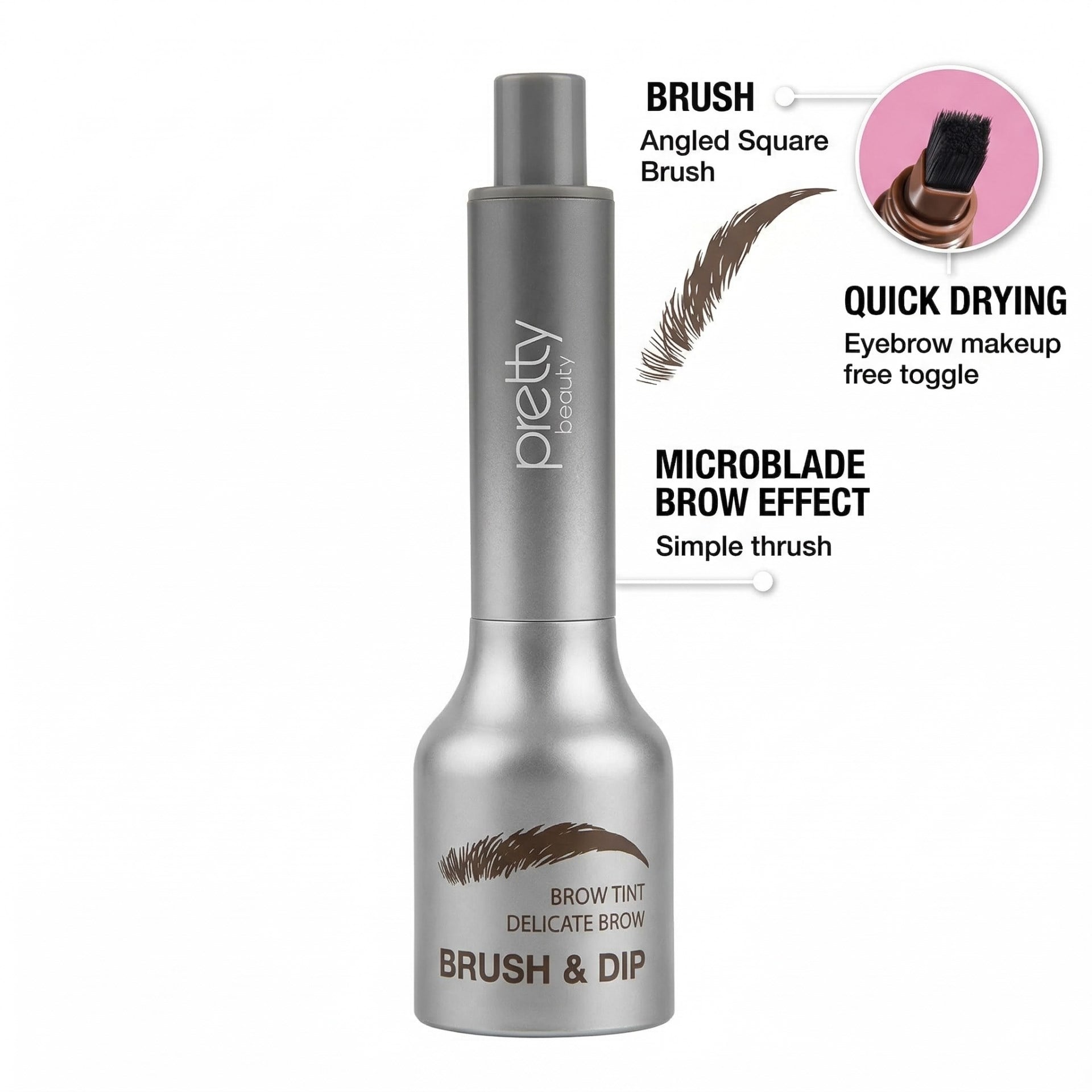 Kaş ÜrünleriPretty BeautyPretty Beauty Brush & Dip Brow Tint 01 PB-436