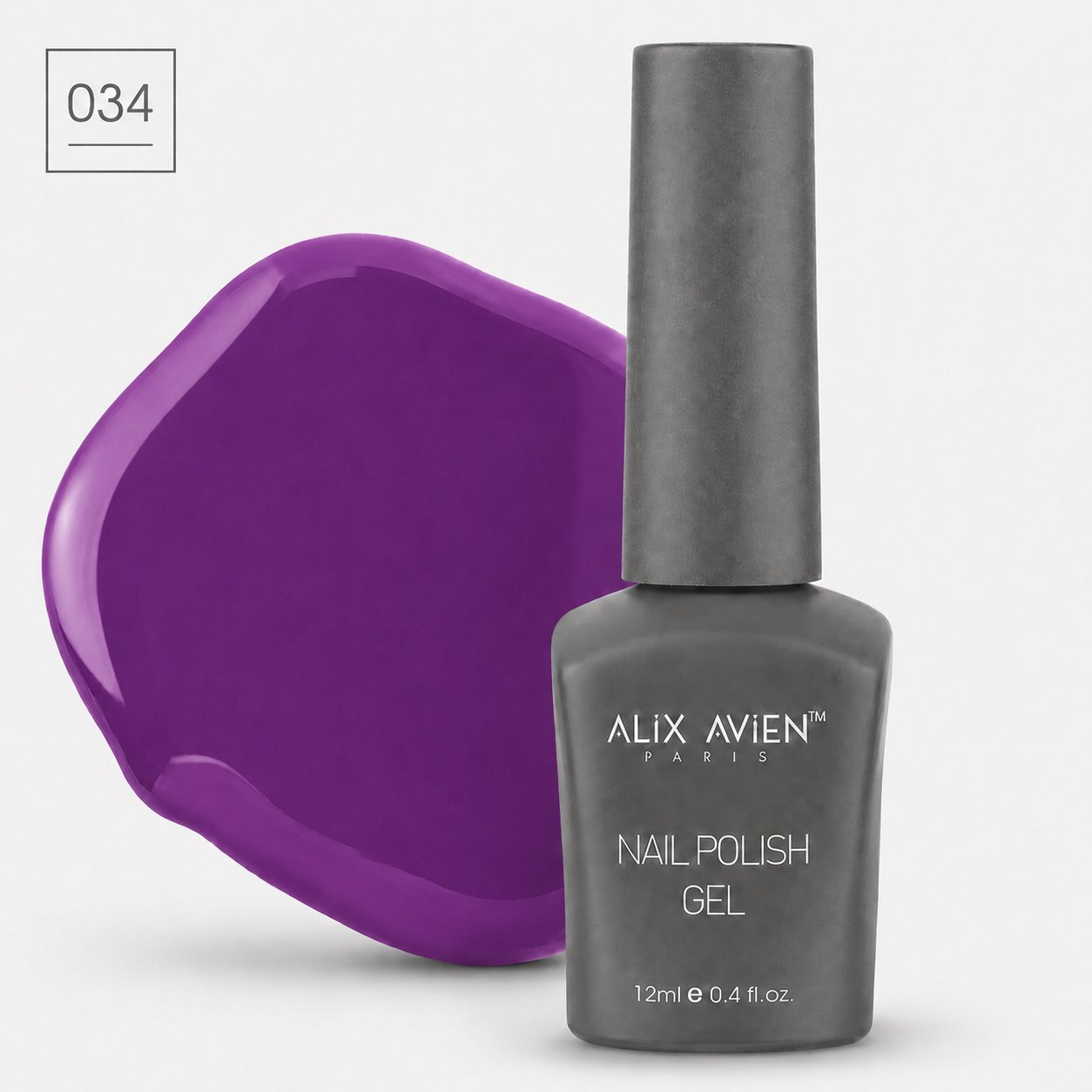 Klasik SeriAlix AvienAlix Avien Kalıcı Oje 12ml. 034 Koyu Mor