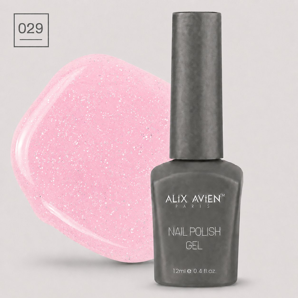 Klasik SeriAlix AvienAlix Avien Kalıcı Oje 12ml. 029 Pembe Simli