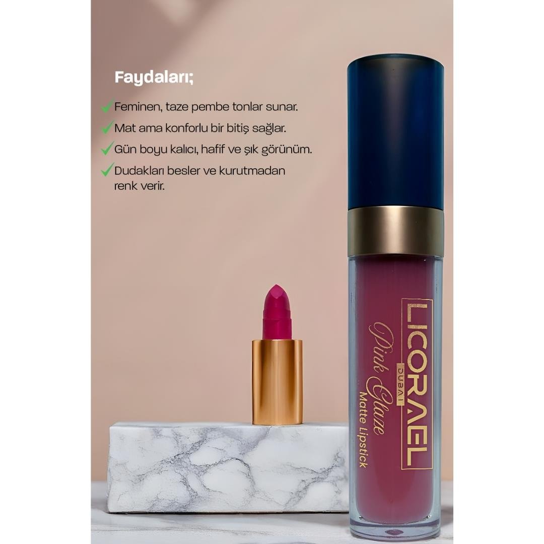 Licorael Dubai Matte Lipstick 8ml. No:09 Pink Glaze