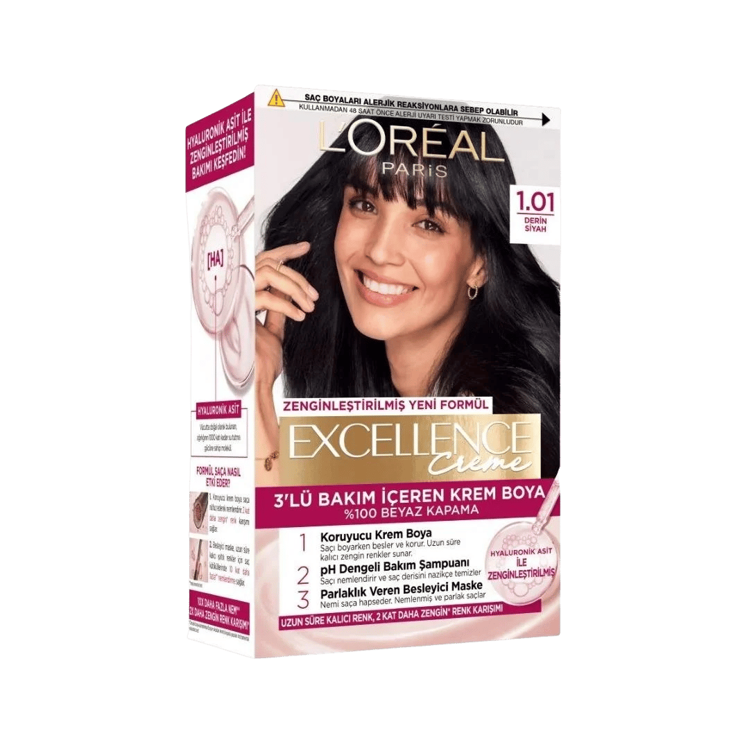 Loreal Excellence Cream Set Boya 1-01 Derin Siyah
