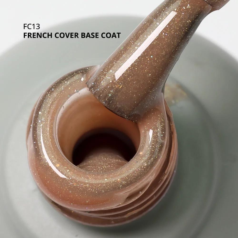 Momo French Cover Rubber Base Coat 10ml. FC13 Altın Simli Koyu Bronz