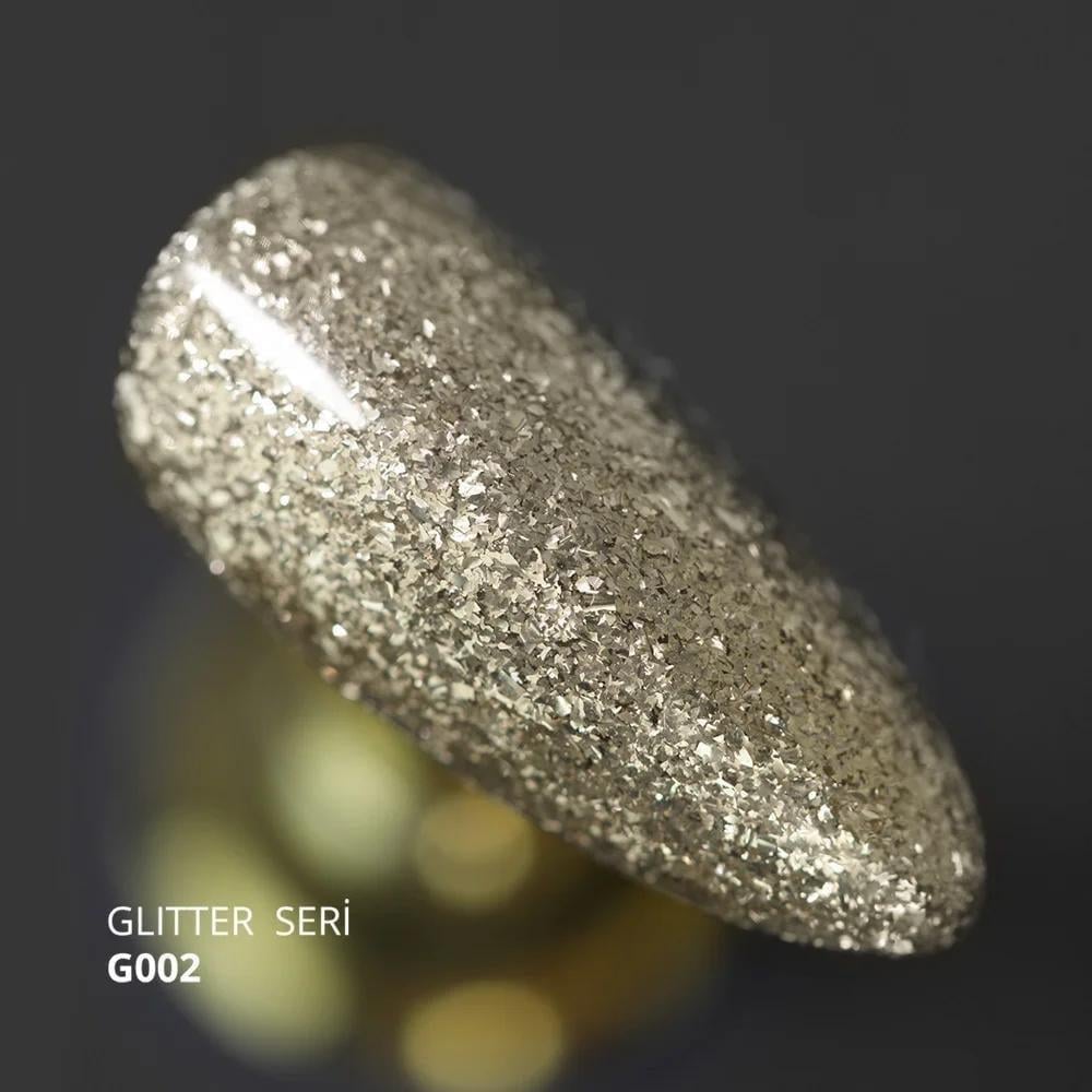 Momo Glitter Seri 14ml. G002 Yoğun Altın Parıltılı