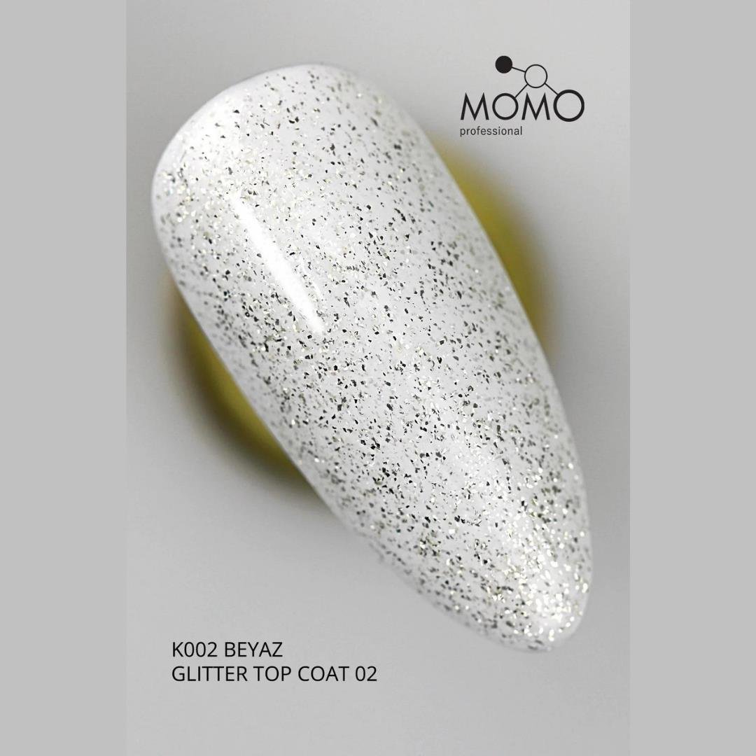 Momo Glitter Top Coat No-Wipe 9ml. GT02