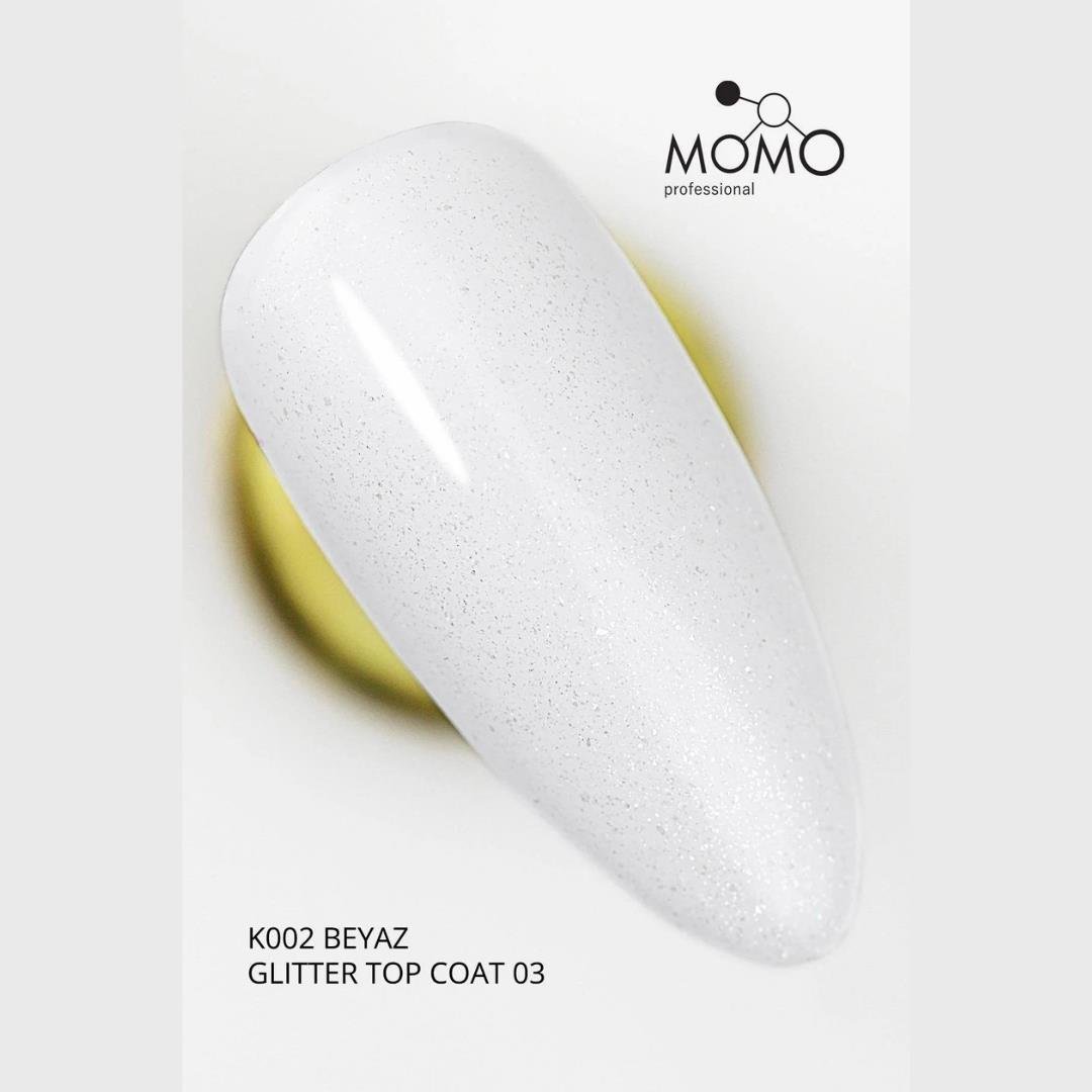 Momo Glitter Top Coat No-Wipe 9ml. GT03