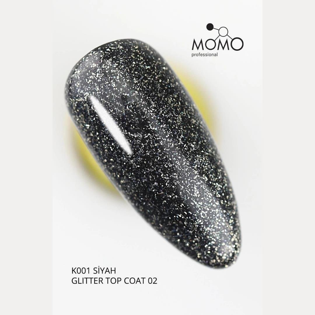 Momo Glitter Top Coat No-Wipe 9ml. GT02