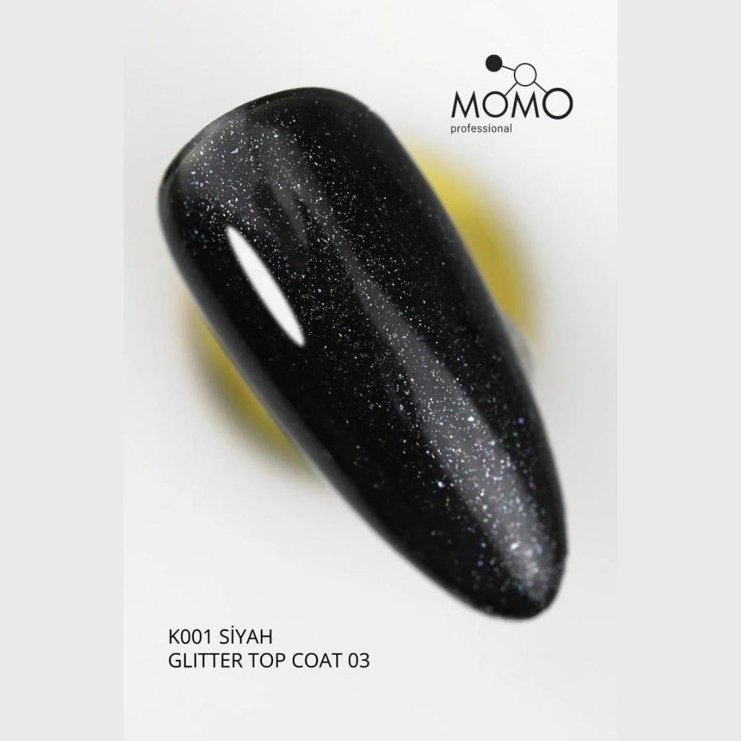 Momo Glitter Top Coat No-Wipe 9ml. GT03