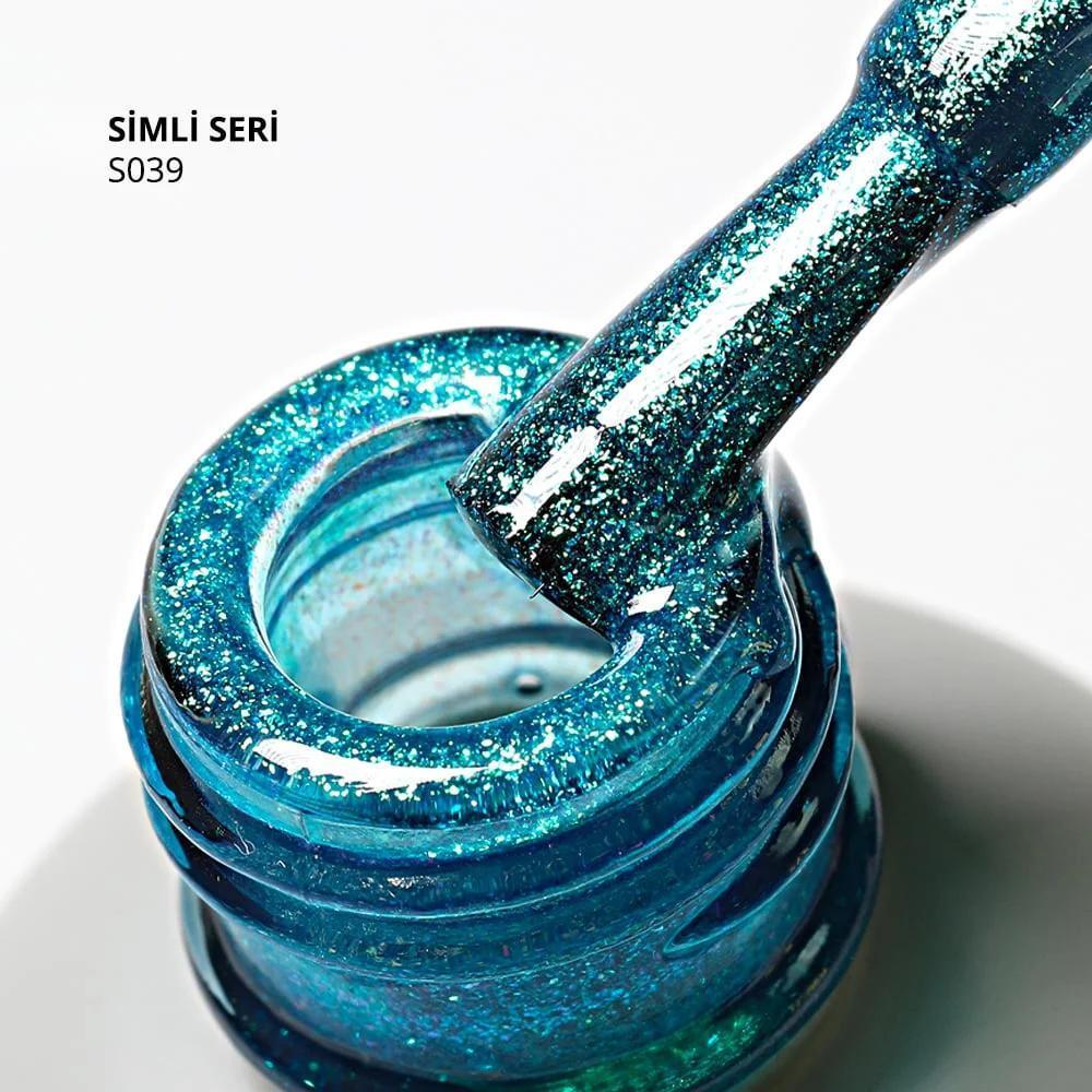 Momo Simli Seri 14ml. S039 Yoğun Simli Açık Petrol Mavi