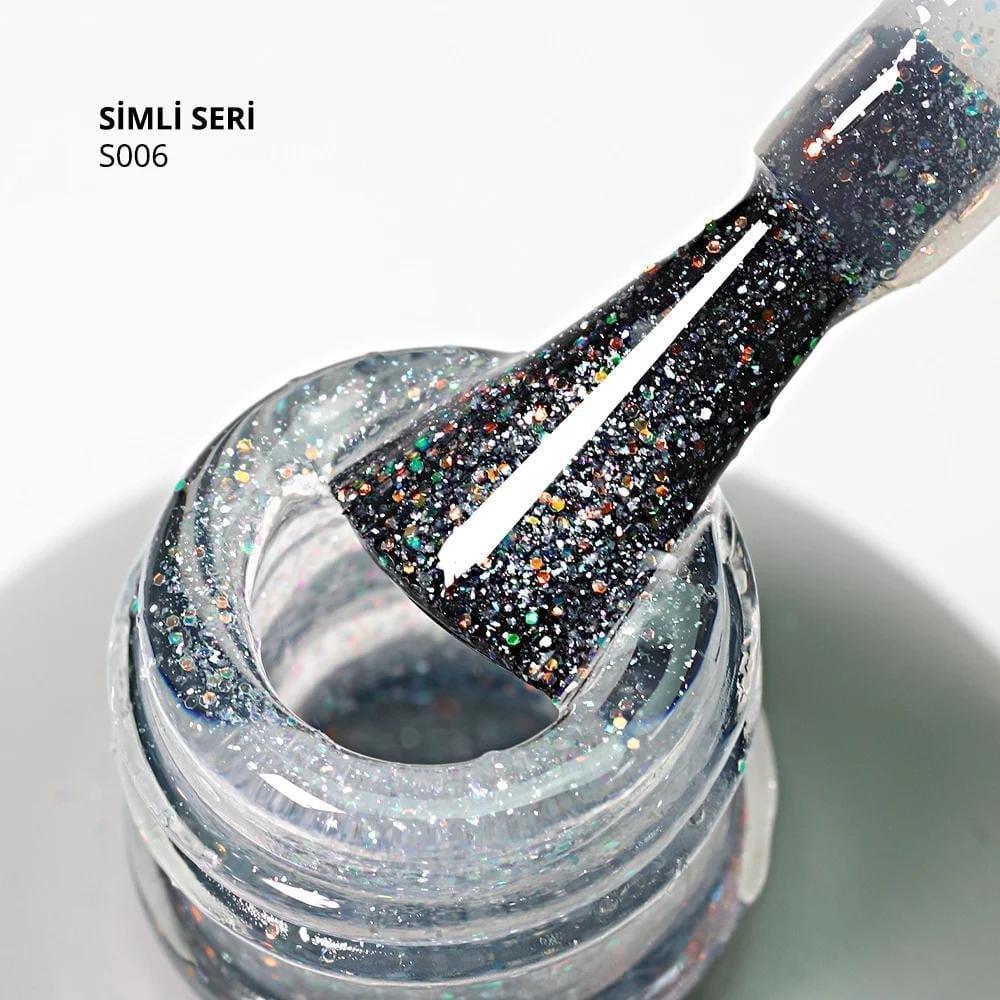 Momo Simli Seri 14ml. S006 Renkli Simli Şeffaf