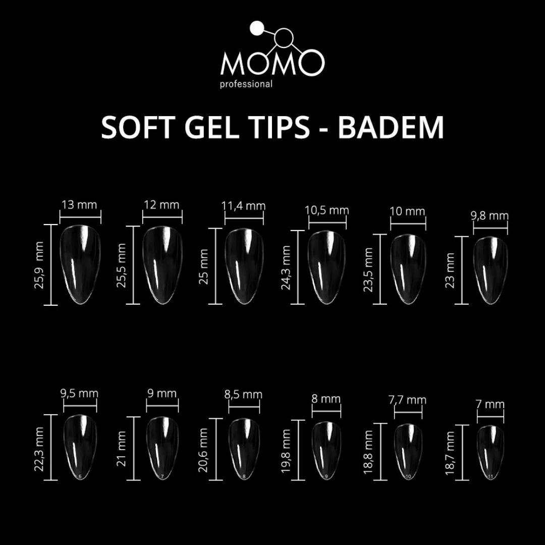 Momo Soft Gel Tips 120pcs. Badem