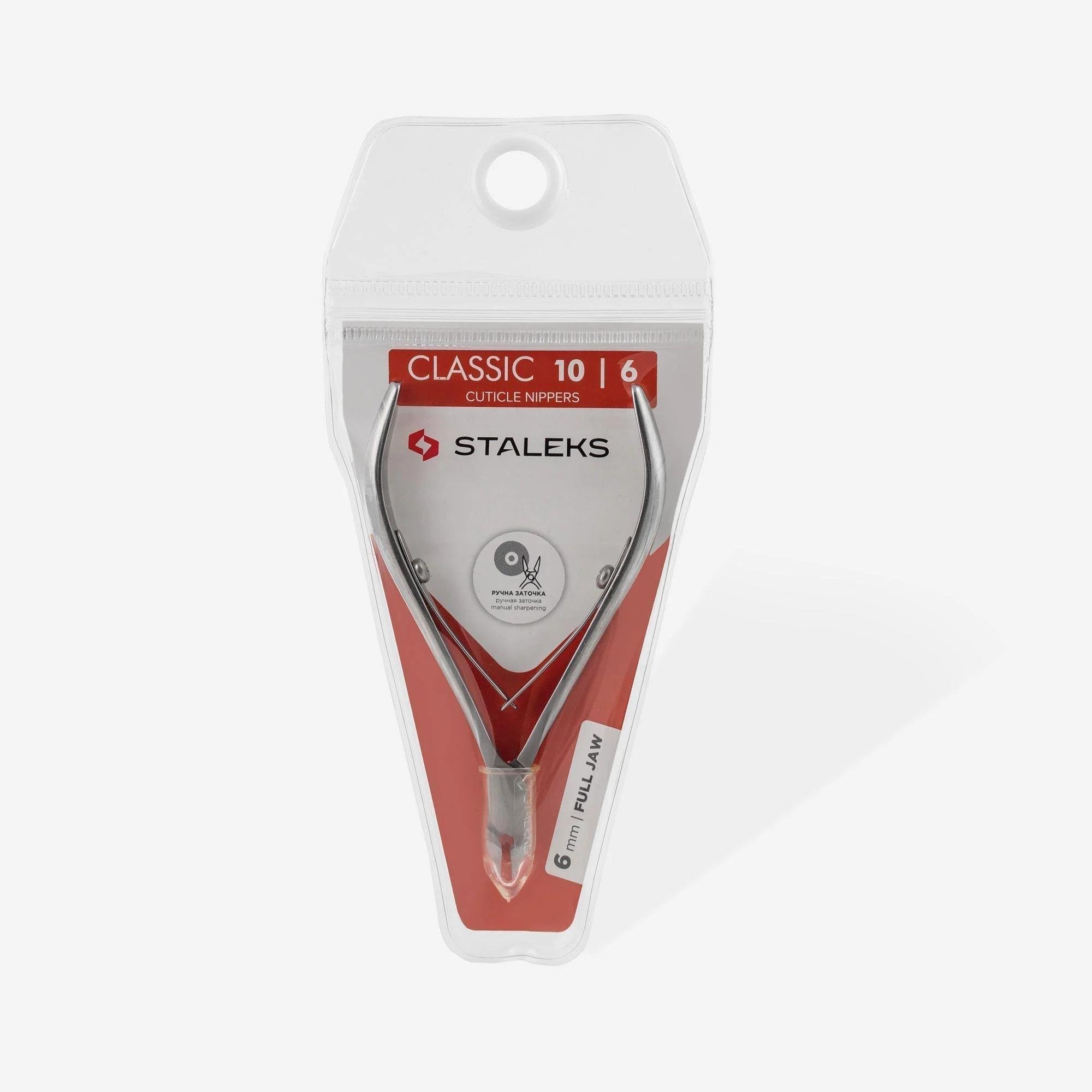 Staleks Pro Classic NC-10-6 tırnak eti pensi – 6 mm bıçak, ergonomik saplar, hafif çıkıntılı kesim, paslanmaz çelik, evde manikür ve pedikür için