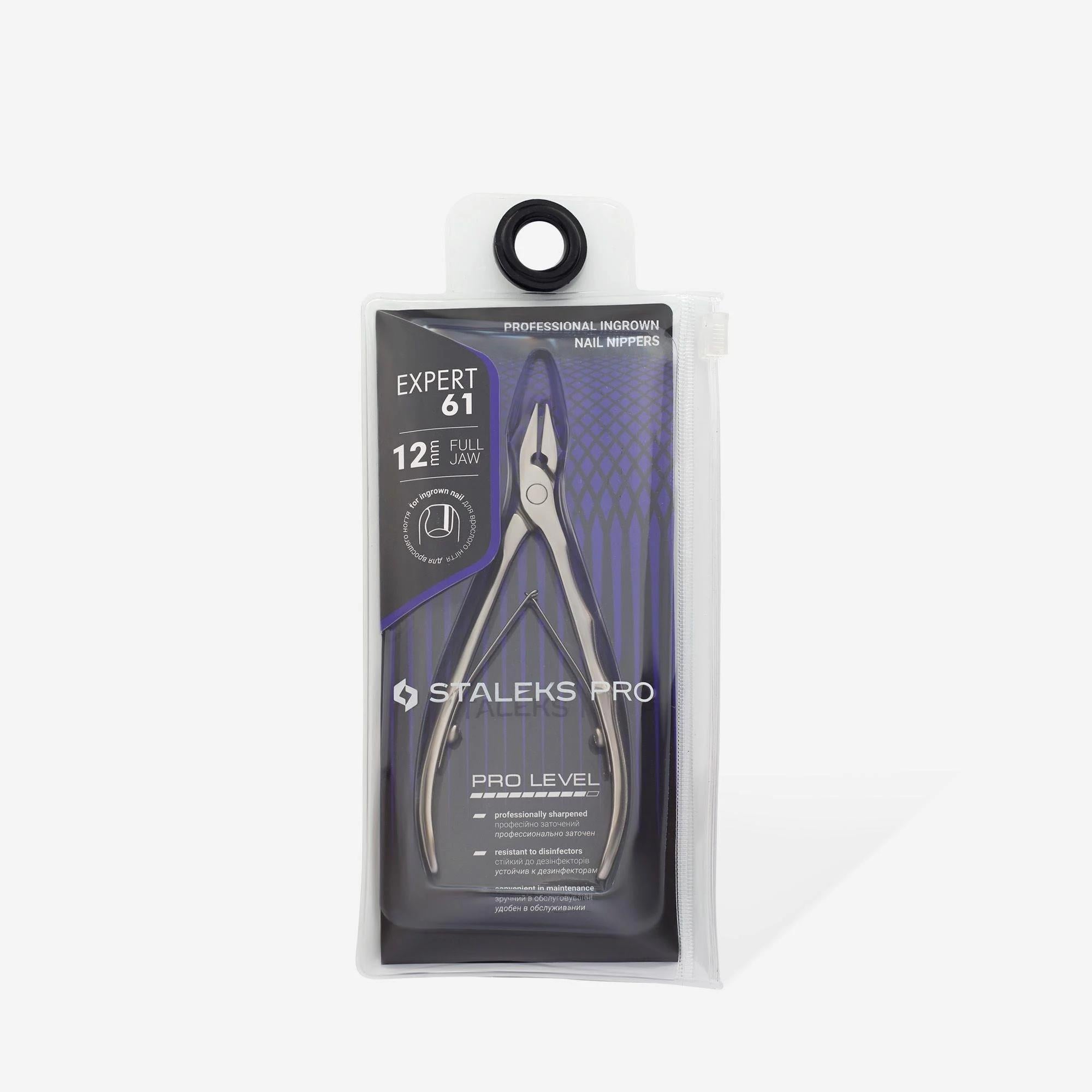 Staleks Pro Expert NE-61-12 tırnak pensi – 12 mm bıçak, ergonomik uzatılmış saplar, paslanmaz yüksek alaşım çelik, profesyonel manikür için