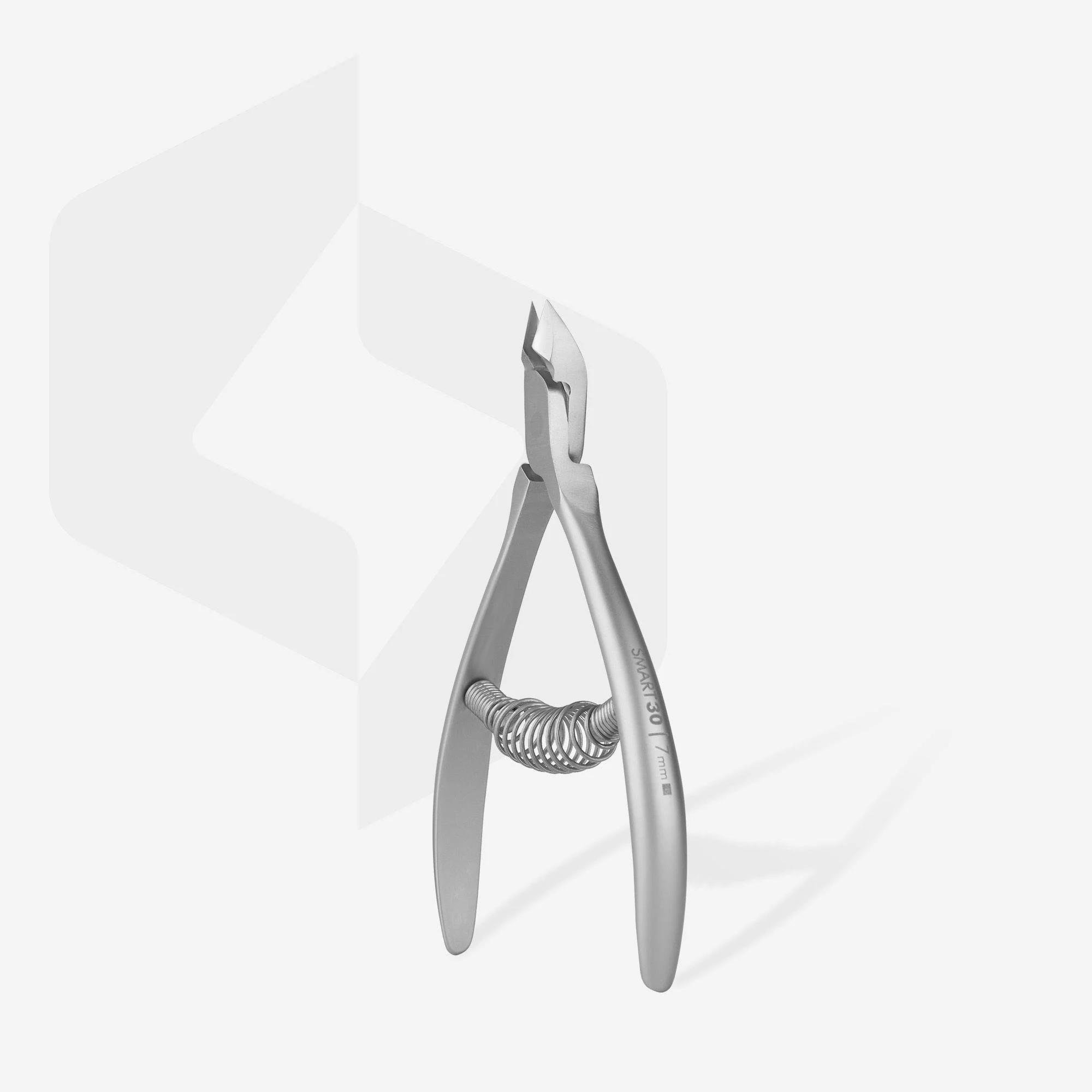Staleks Pro Smart NS-30-7 paslanmaz çelik tırnak eti pensi – 7 mm bıçak, ergonomik büyük eğri sap, profesyonel manikür ve pedikür