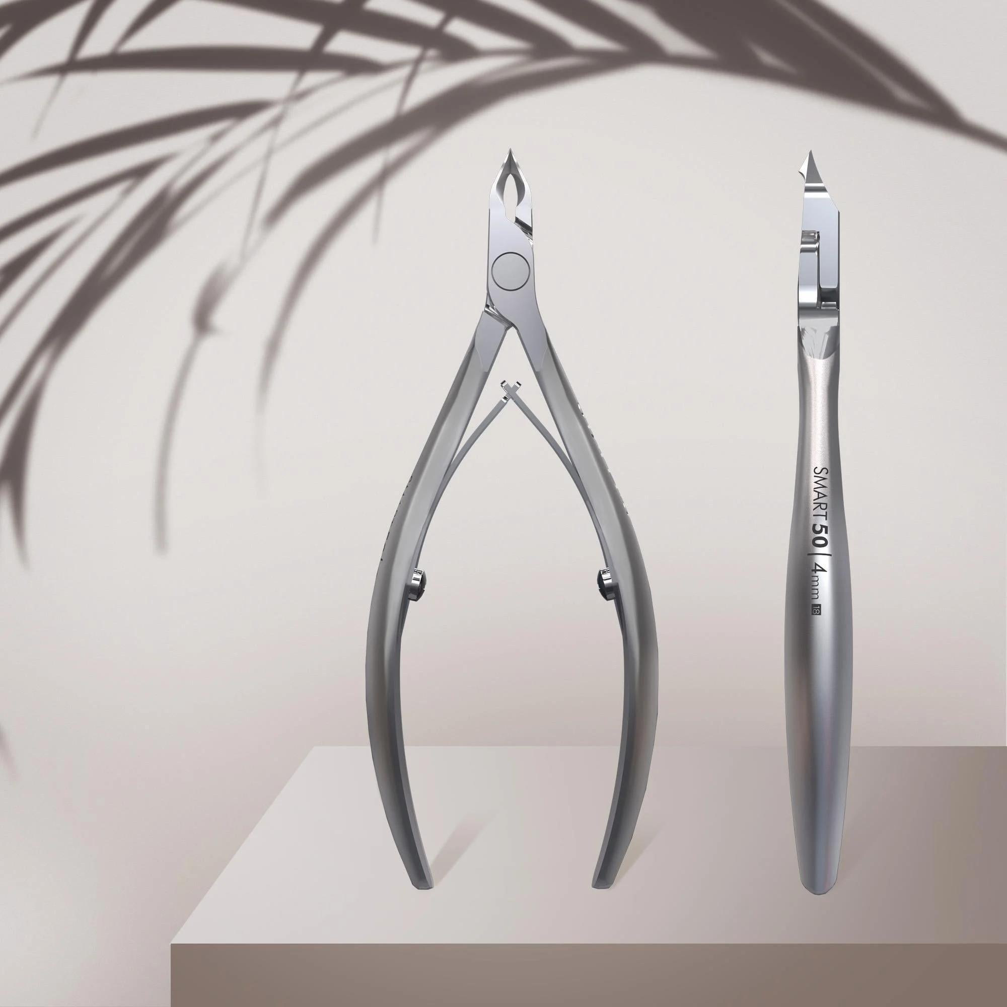 Staleks Pro Smart NS-50-4 tırnak eti pensi – hafif çıkıntılı bıçak, ergonomik saten sap, paslanmaz çelik, profesyonel manikür ve pedikür