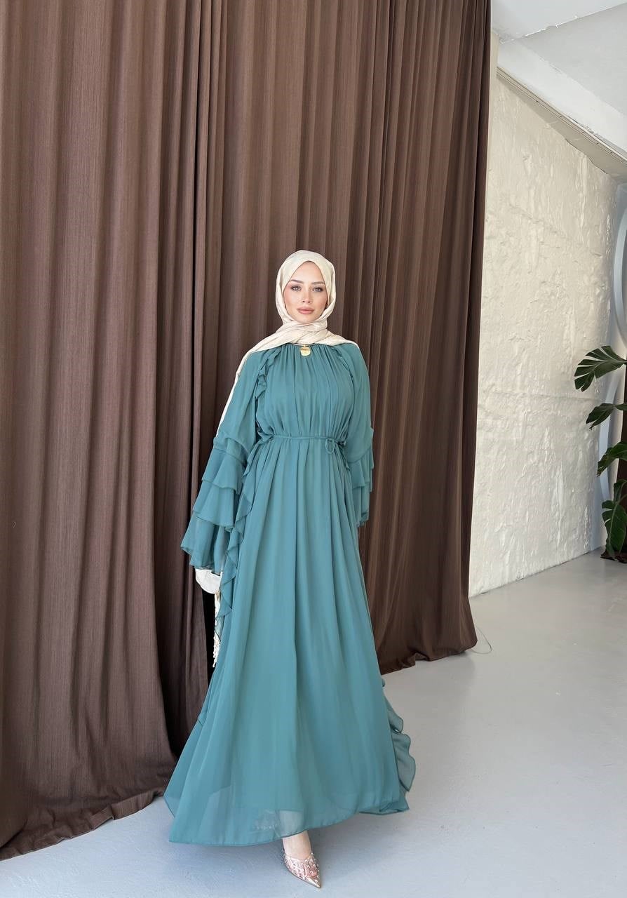 Şifon Elbise- Yeşil