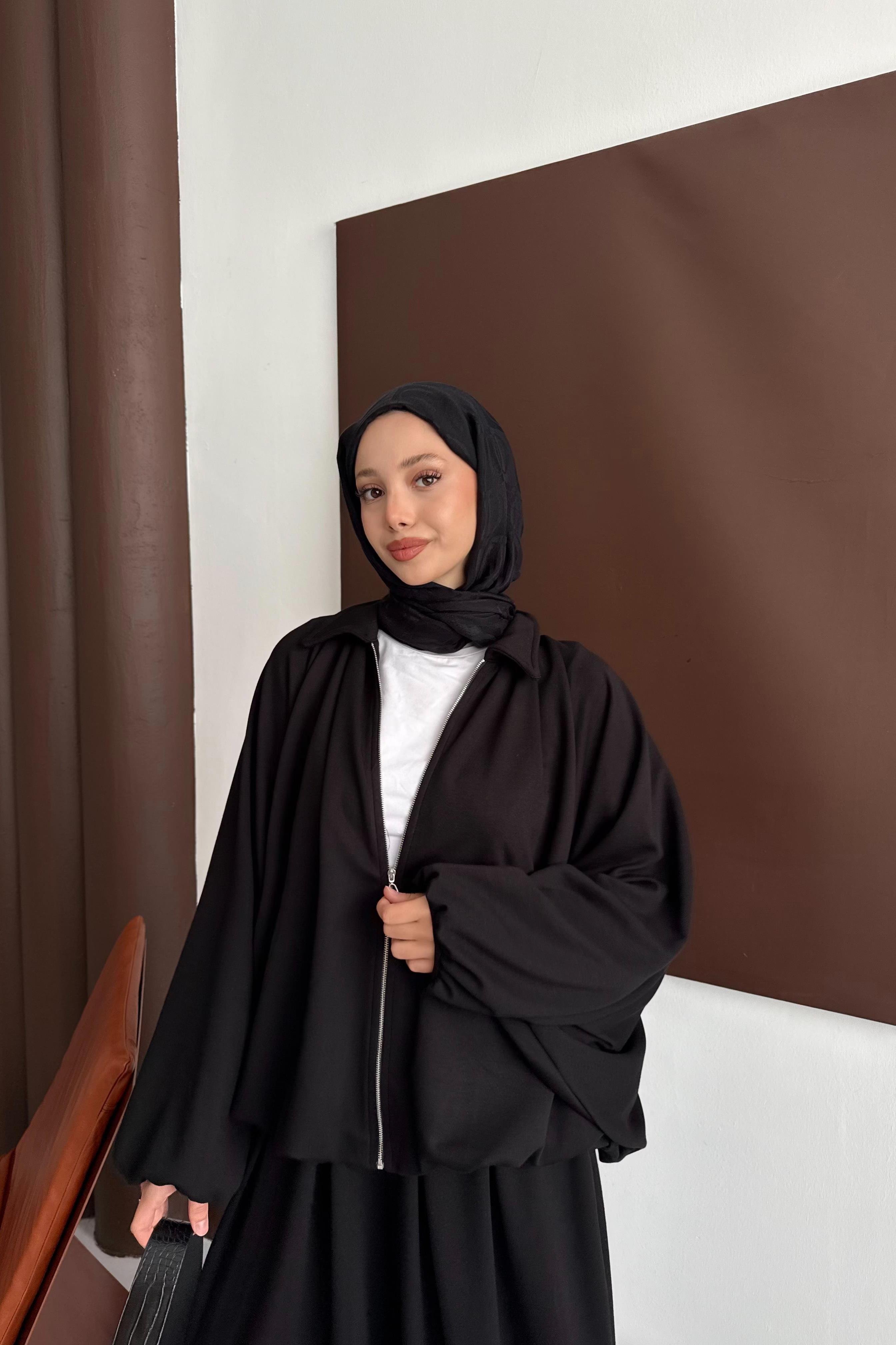 FERMUARLI OVERSİZE TAKIM - SİYAH