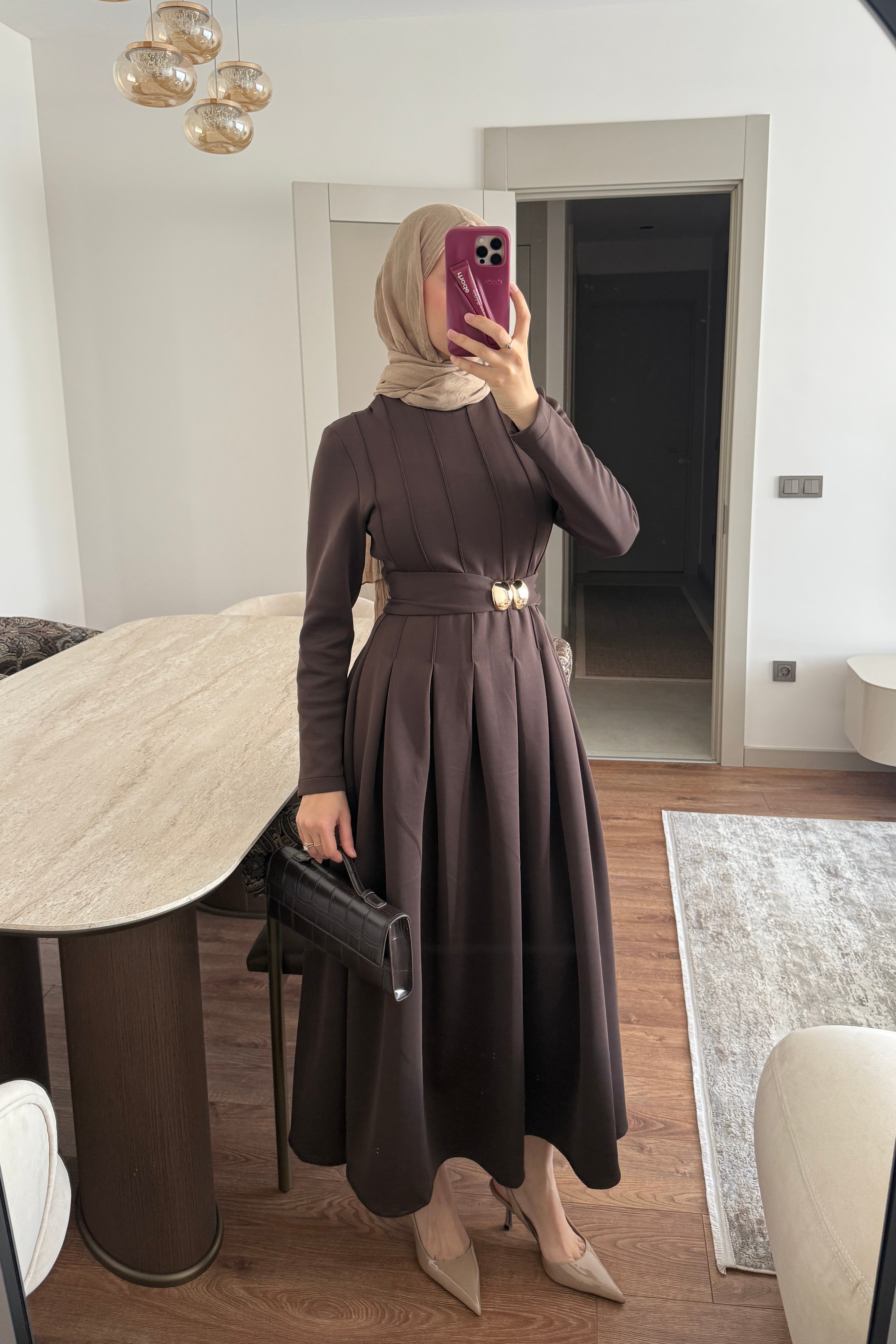 MARRY ELBİSE - KAHVERENGİ