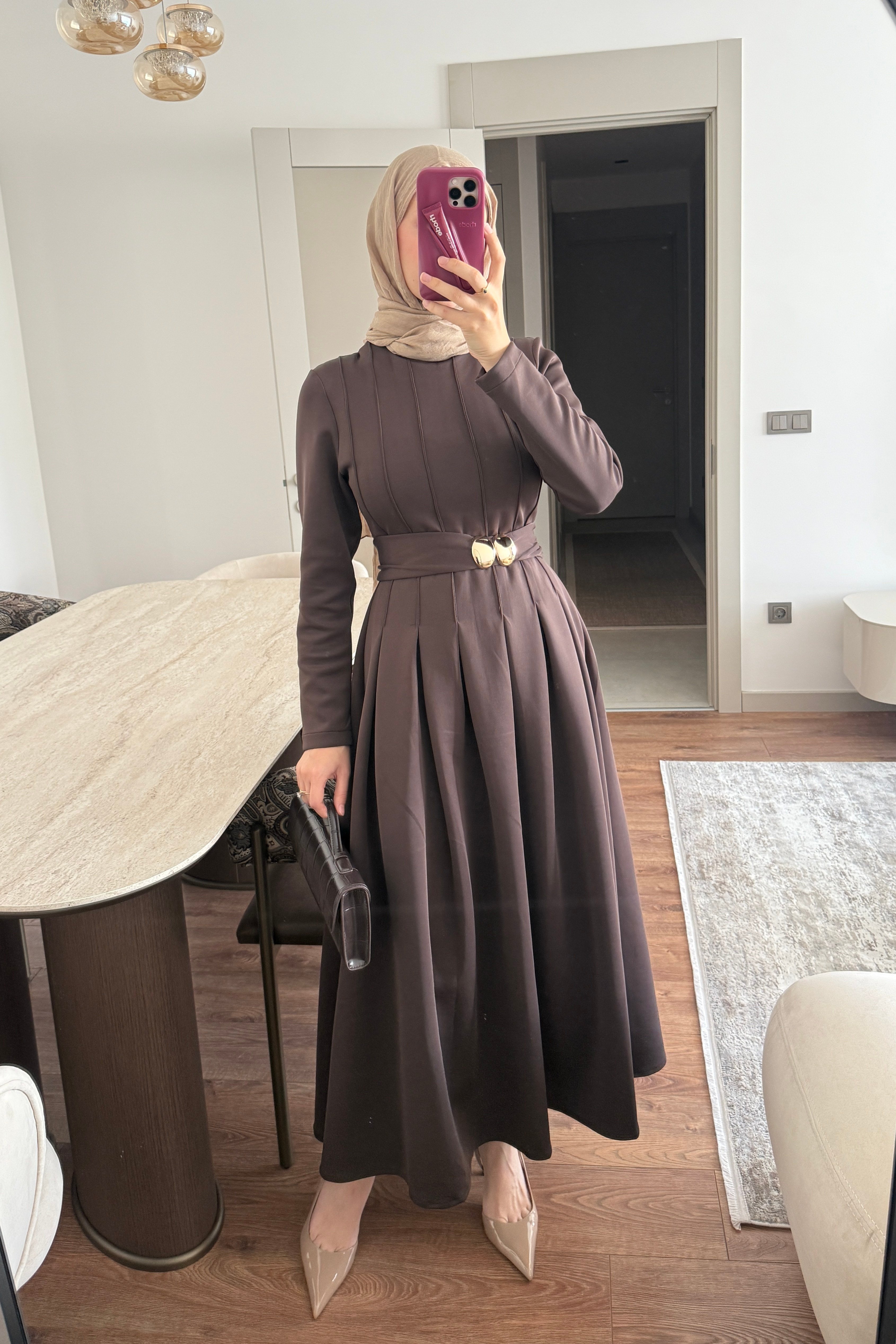 MARRY ELBİSE - KAHVERENGİ