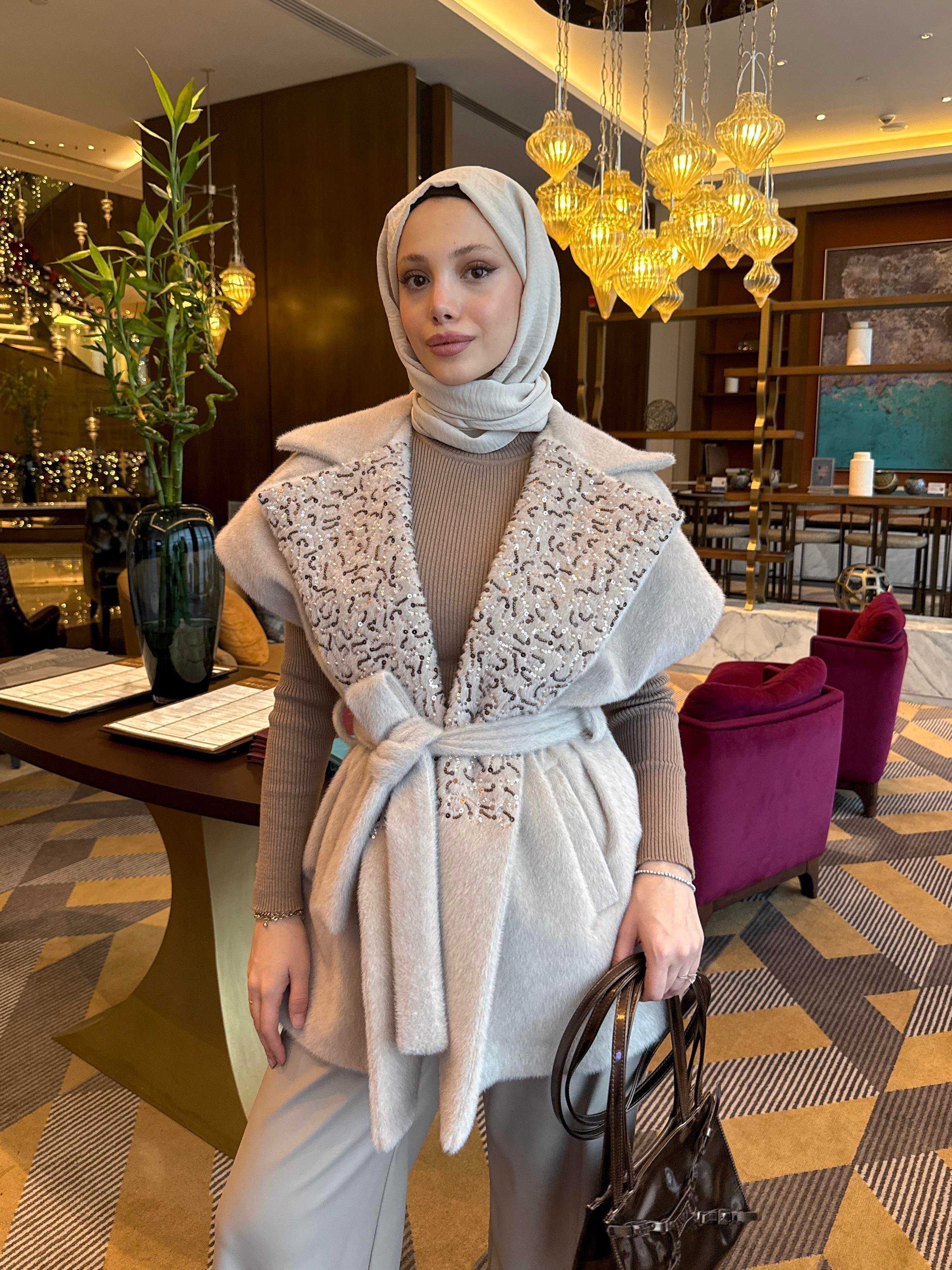 NAKIŞLI GOLD FOX YELEK - CAMEL
