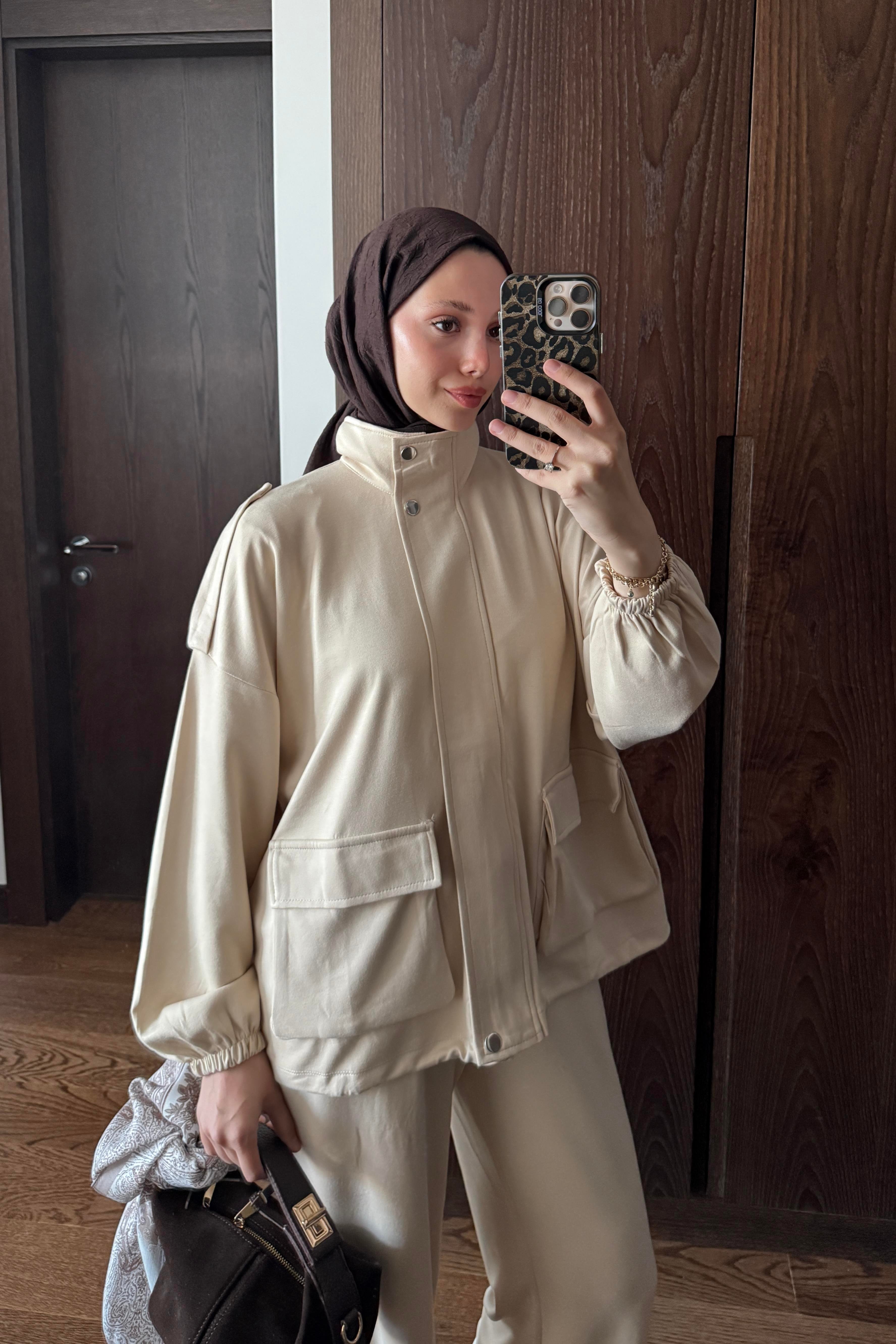 OYSHO BOMBER TAKIM - KREM