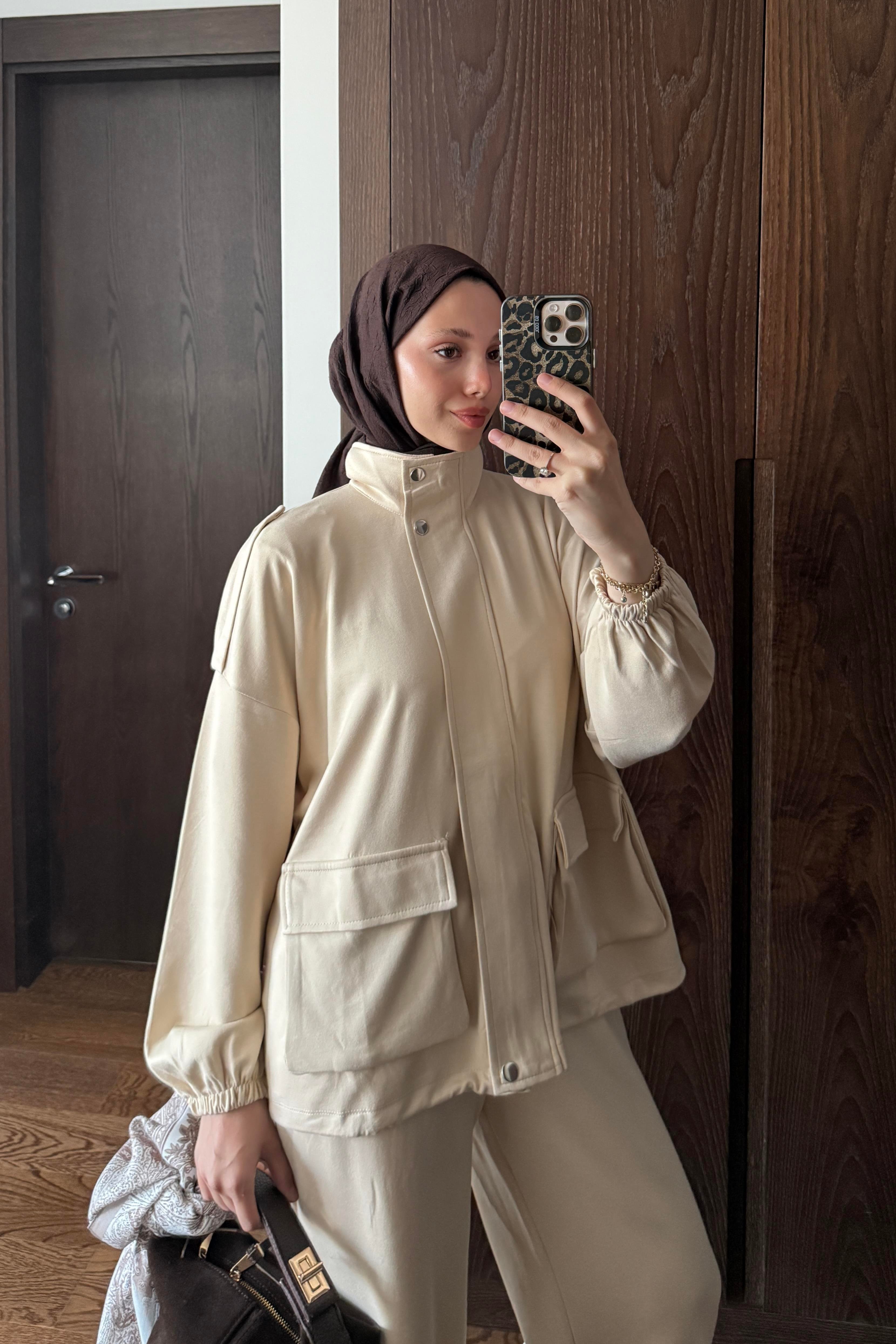 OYSHO BOMBER TAKIM - KREM
