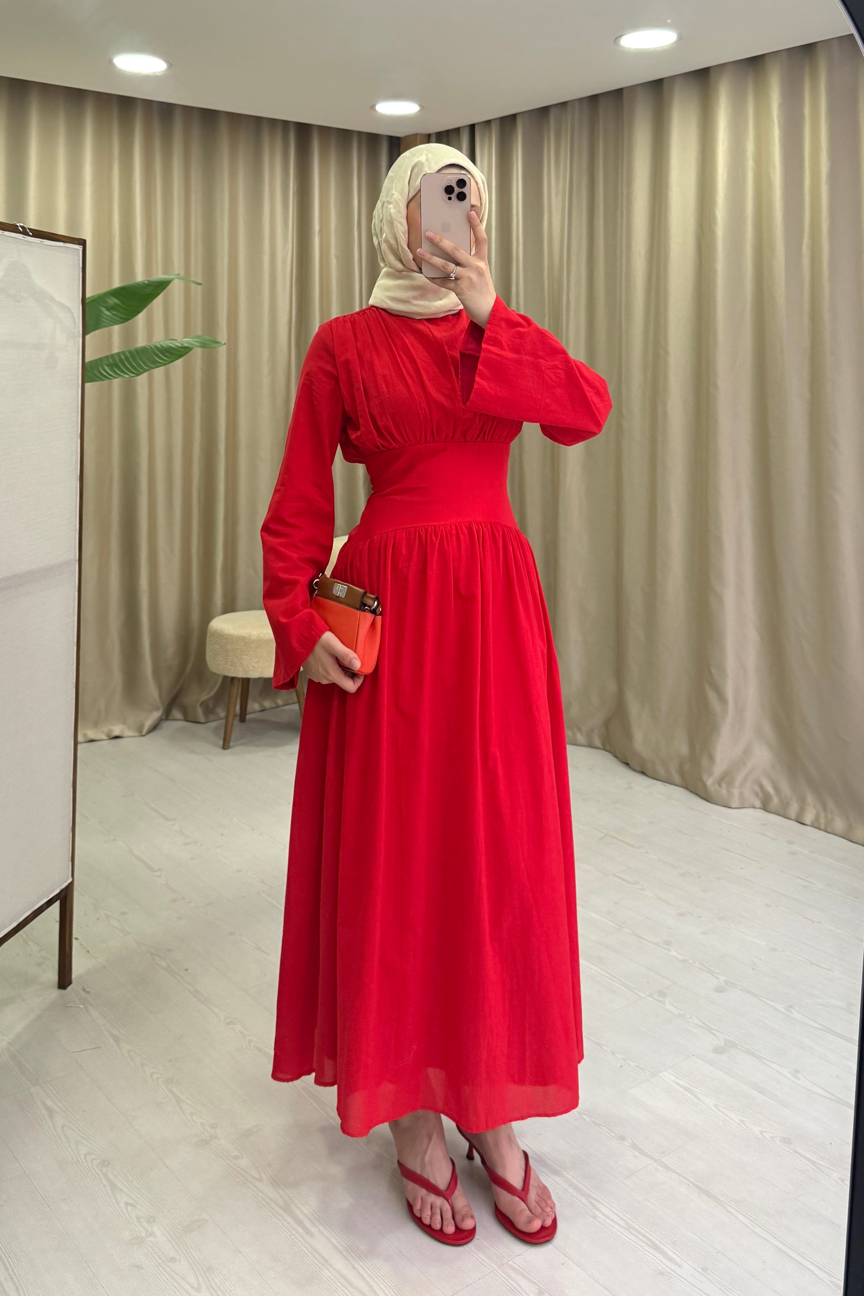 RUBY ELBİSE - KIRMIZI