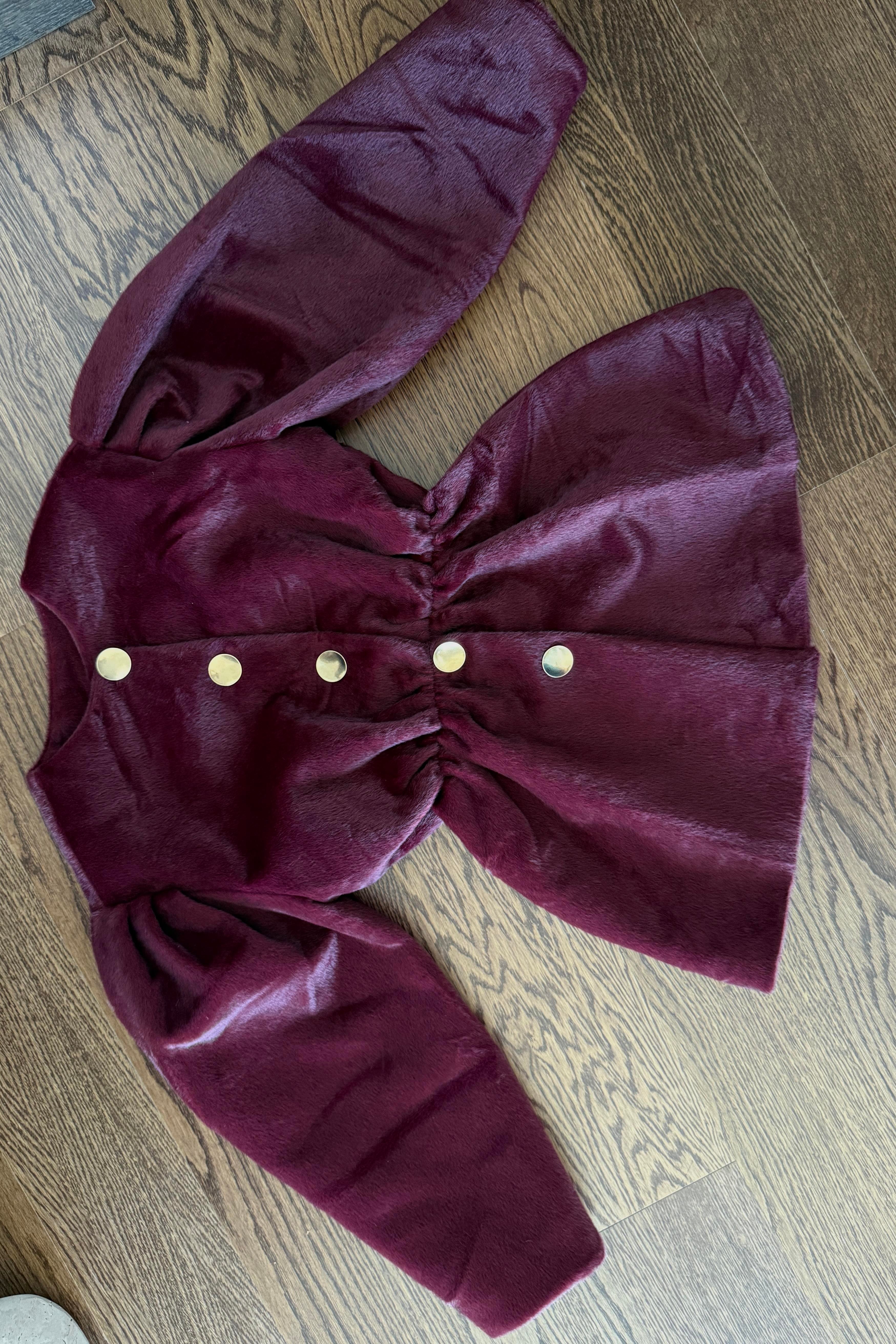 SUNİ KÜRKLÜ CEKET - BORDO