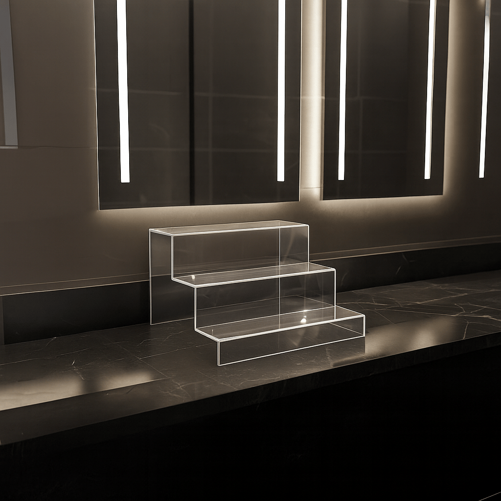3 Katlı Pleksi Düzenleyici Stand – Banyo Kullanımı İçin Çok Amaçlı Organizer - Şeffaf