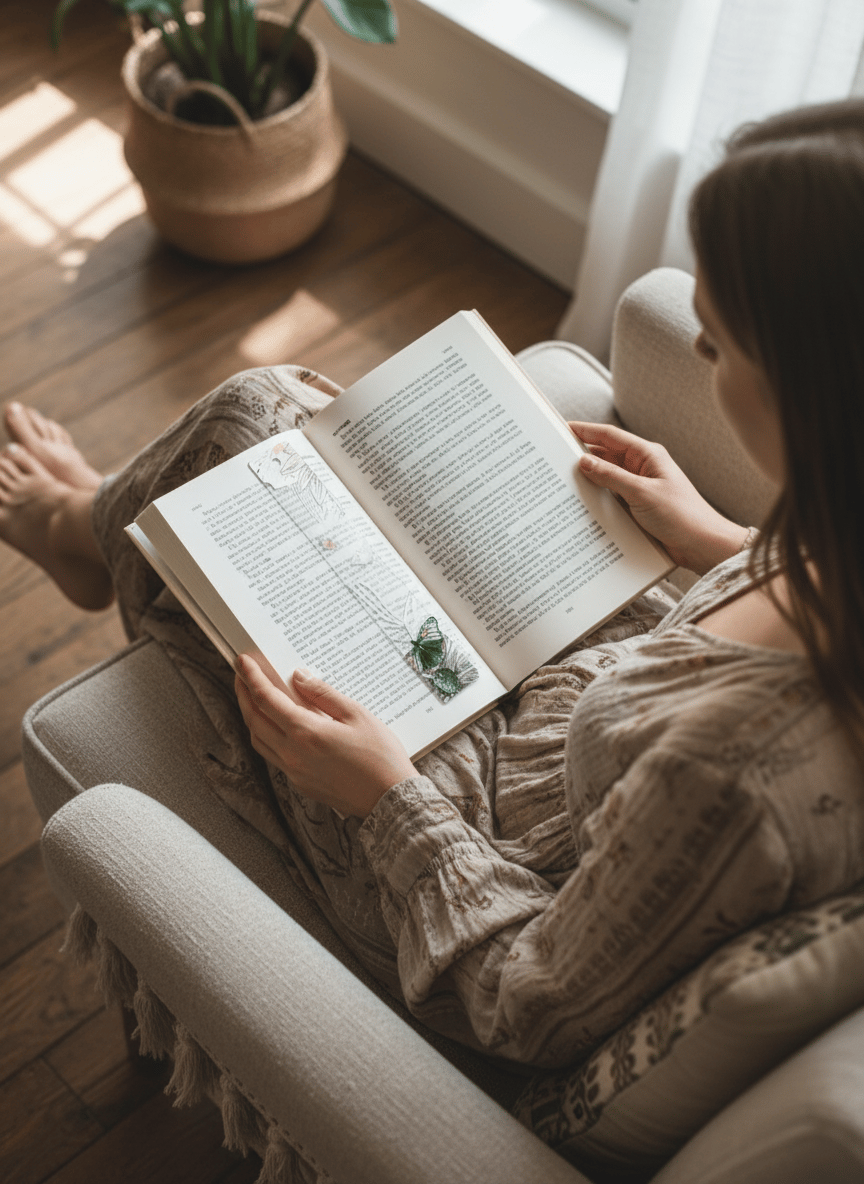 Çiçek & Kelebek Tasarımlı – UV Baskılı Kitap Ayracı
