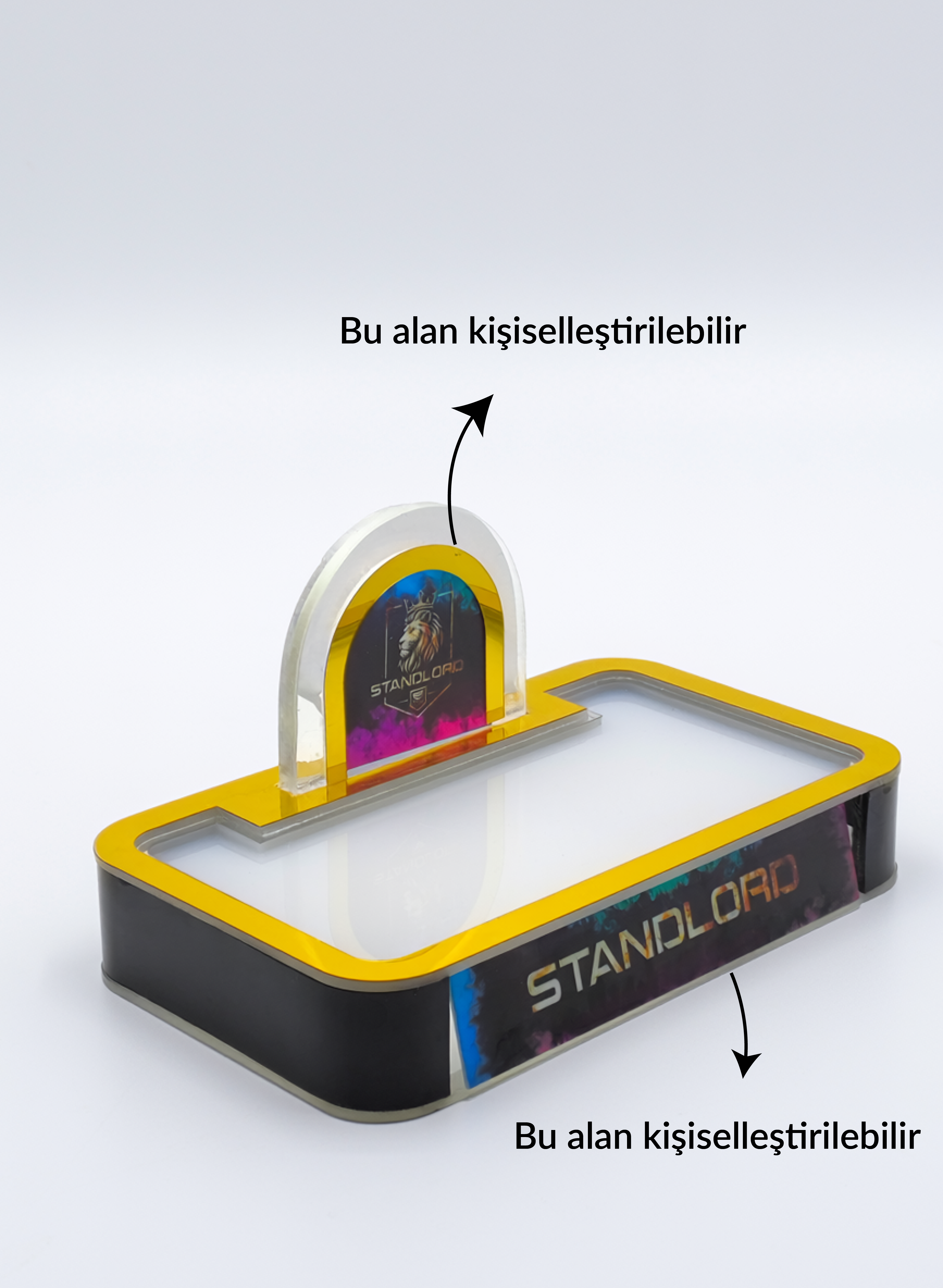 Gold Lüks Marka Teşhir Yükselticisi I Işıklı Platformlu Kemer Panelli Stand