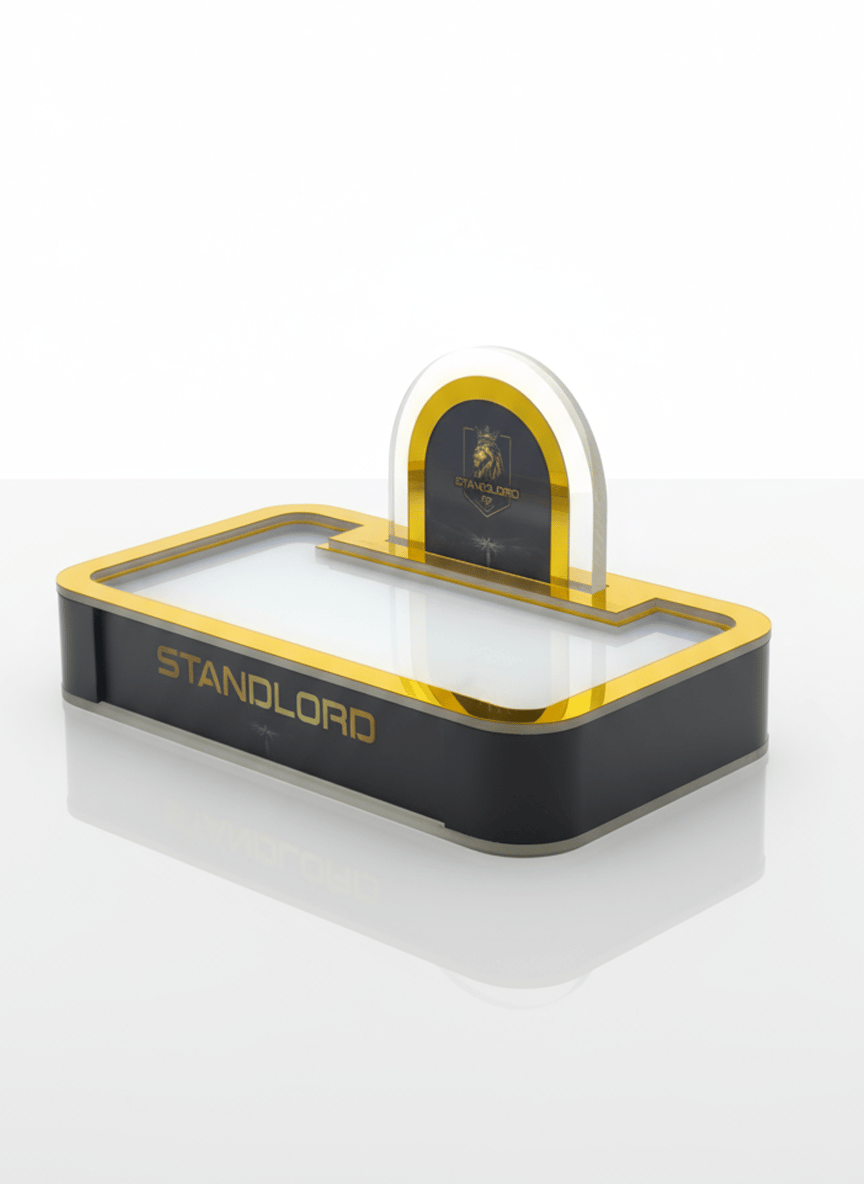Gold Lüks Marka Teşhir Yükselticisi I Işıklı Platformlu Kemer Panelli Stand