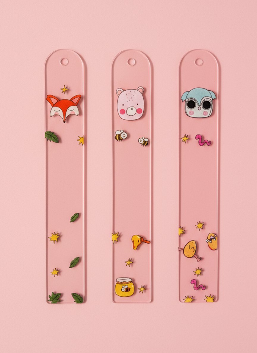 Hayvan Figürlü Kitap Ayracı | Kawaii Tasarım Akrilik Ayraç 