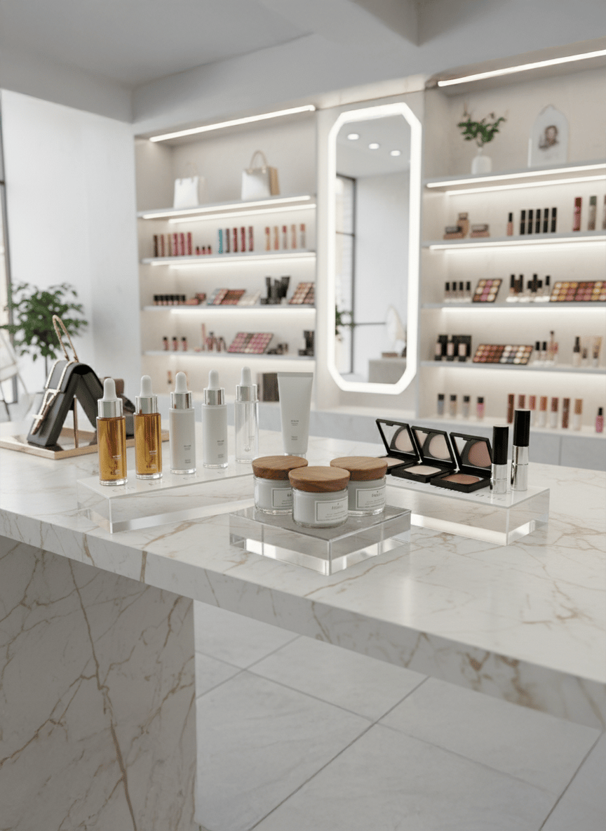 Kozmetik Pleksi Blok – Modern & Minimal Ürün Sergileme Bloğu