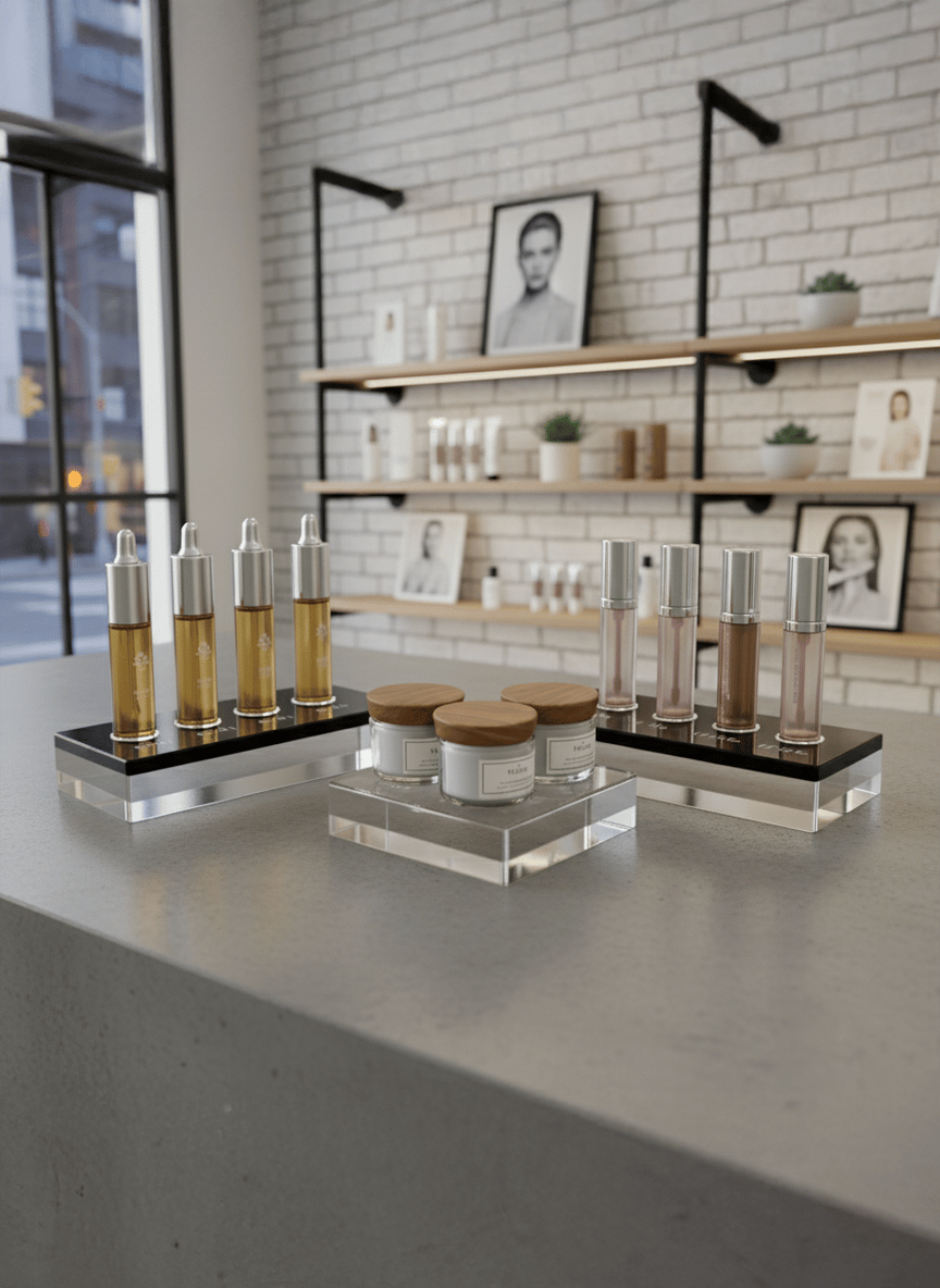 Kozmetik Pleksi Blok – Modern & Minimal Ürün Sergileme Bloğu