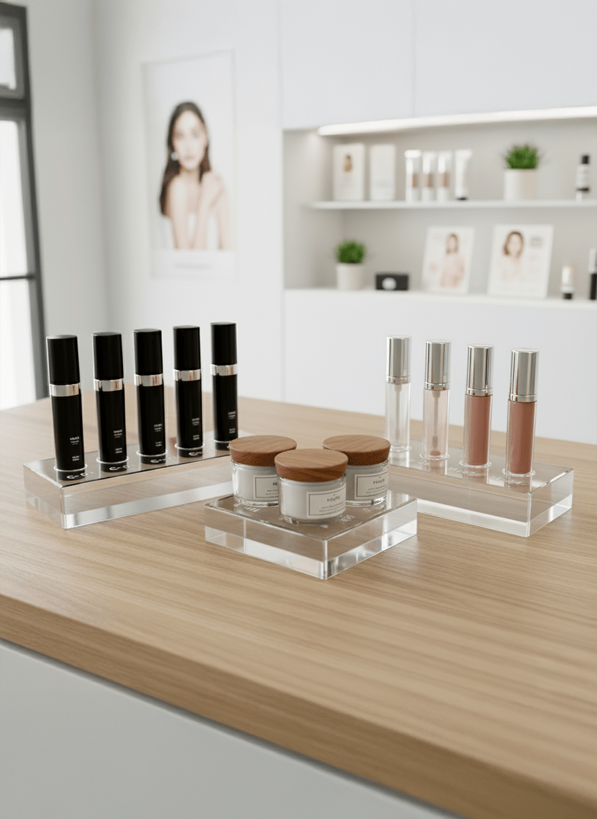 Kozmetik Pleksi Blok – Modern & Minimal Ürün Sergileme Bloğu